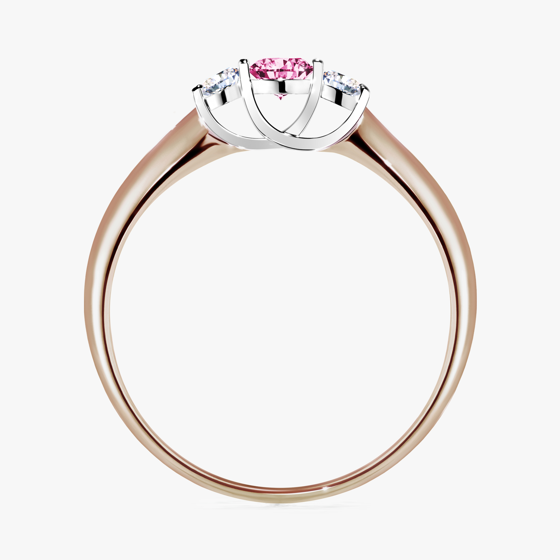 Pierścionek zaręczynowy My Honey z różowego złota z różowym diamentem 0,16ct