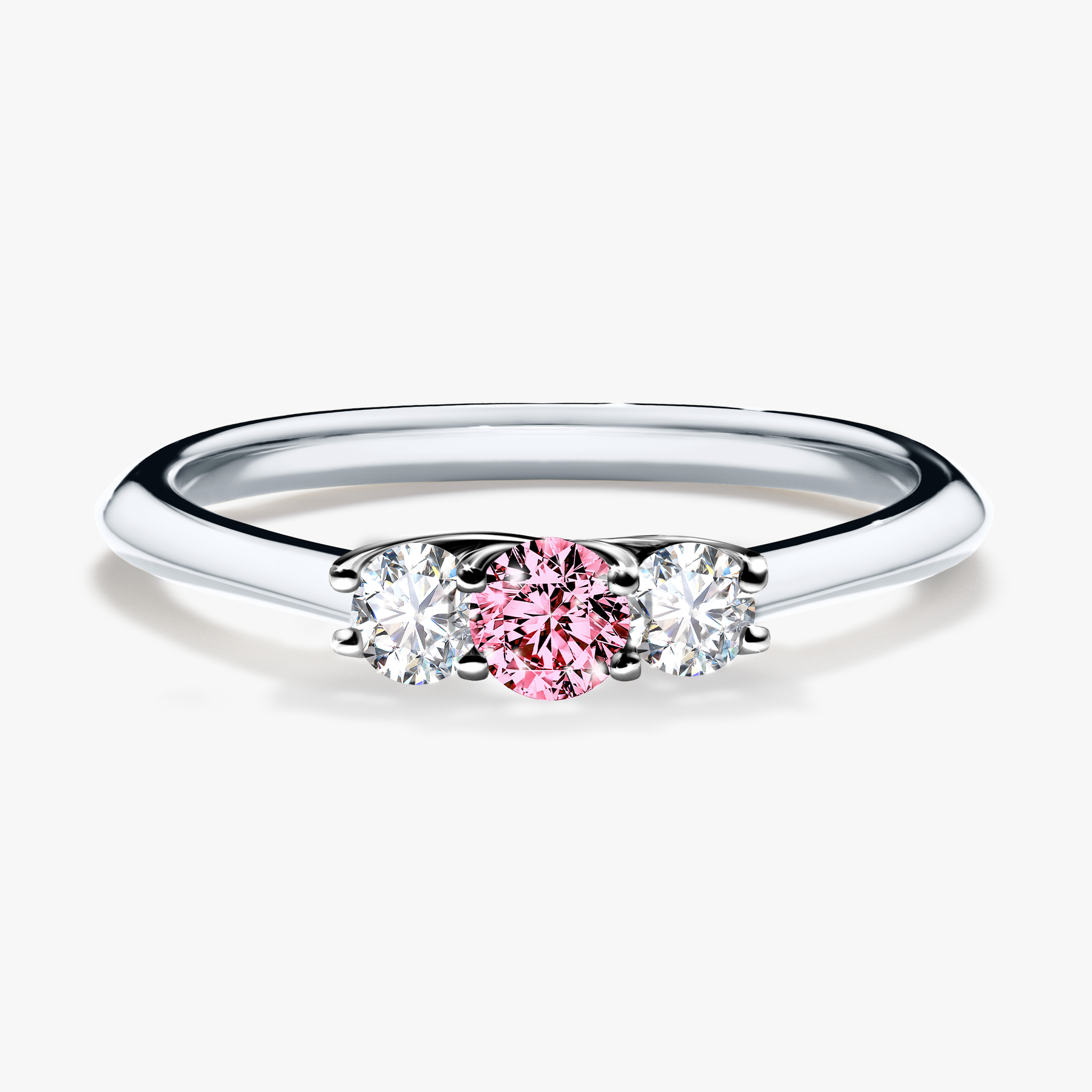 Pierścionek zaręczynowy My Honey z białego złota z różowym diamentem 0,16ct