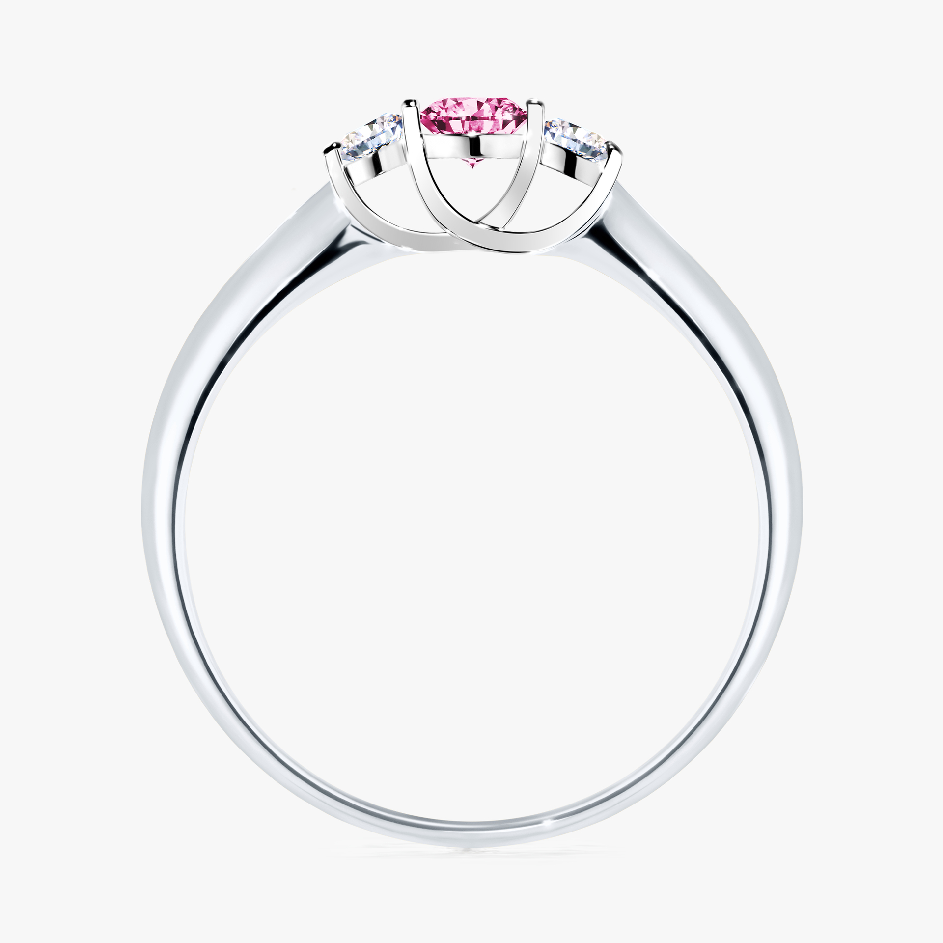 Pierścionek zaręczynowy My Honey z białego złota z różowym diamentem 0,16ct