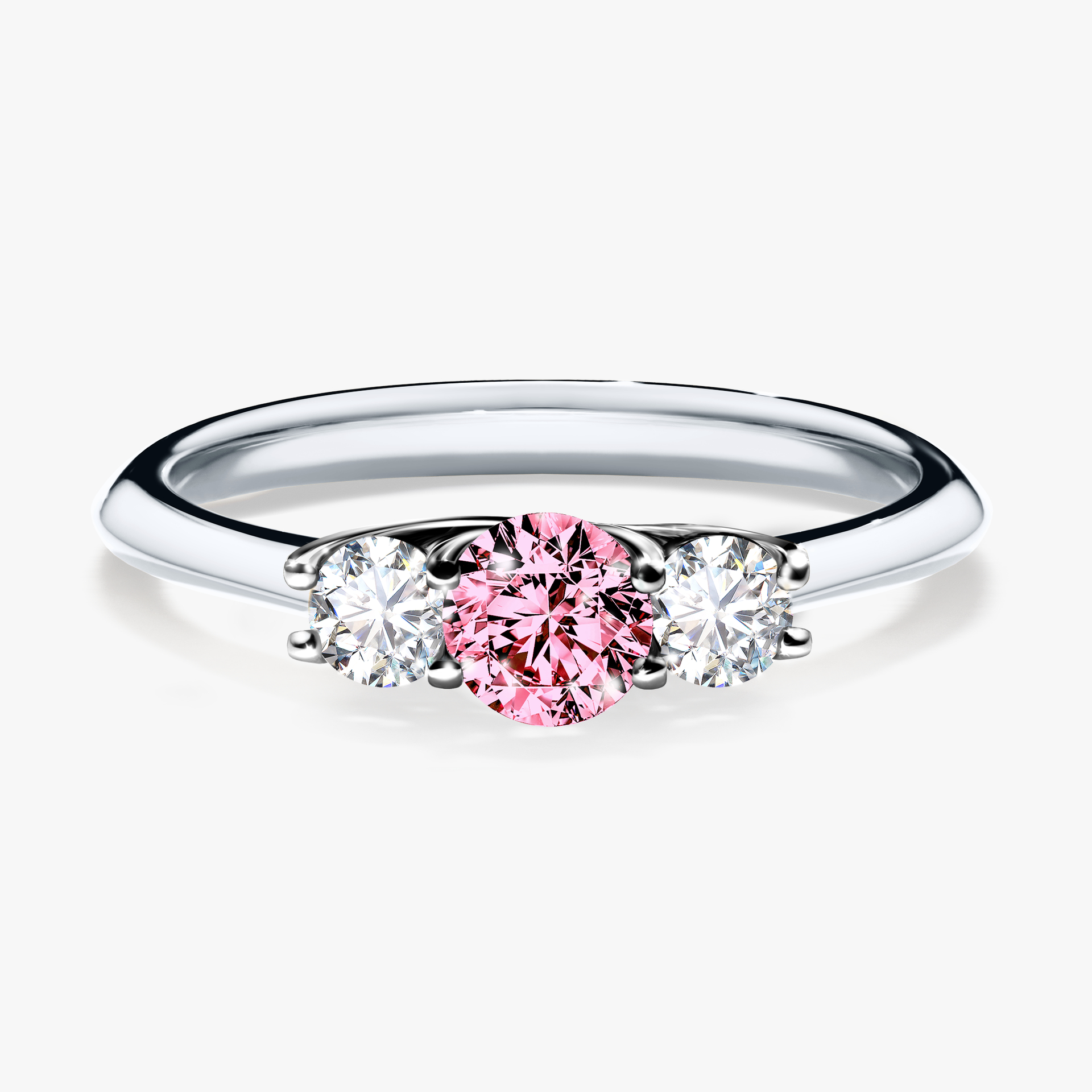 Pierścionek zaręczynowy My Honey z białego złota z różowym diamentem 0,45ct
