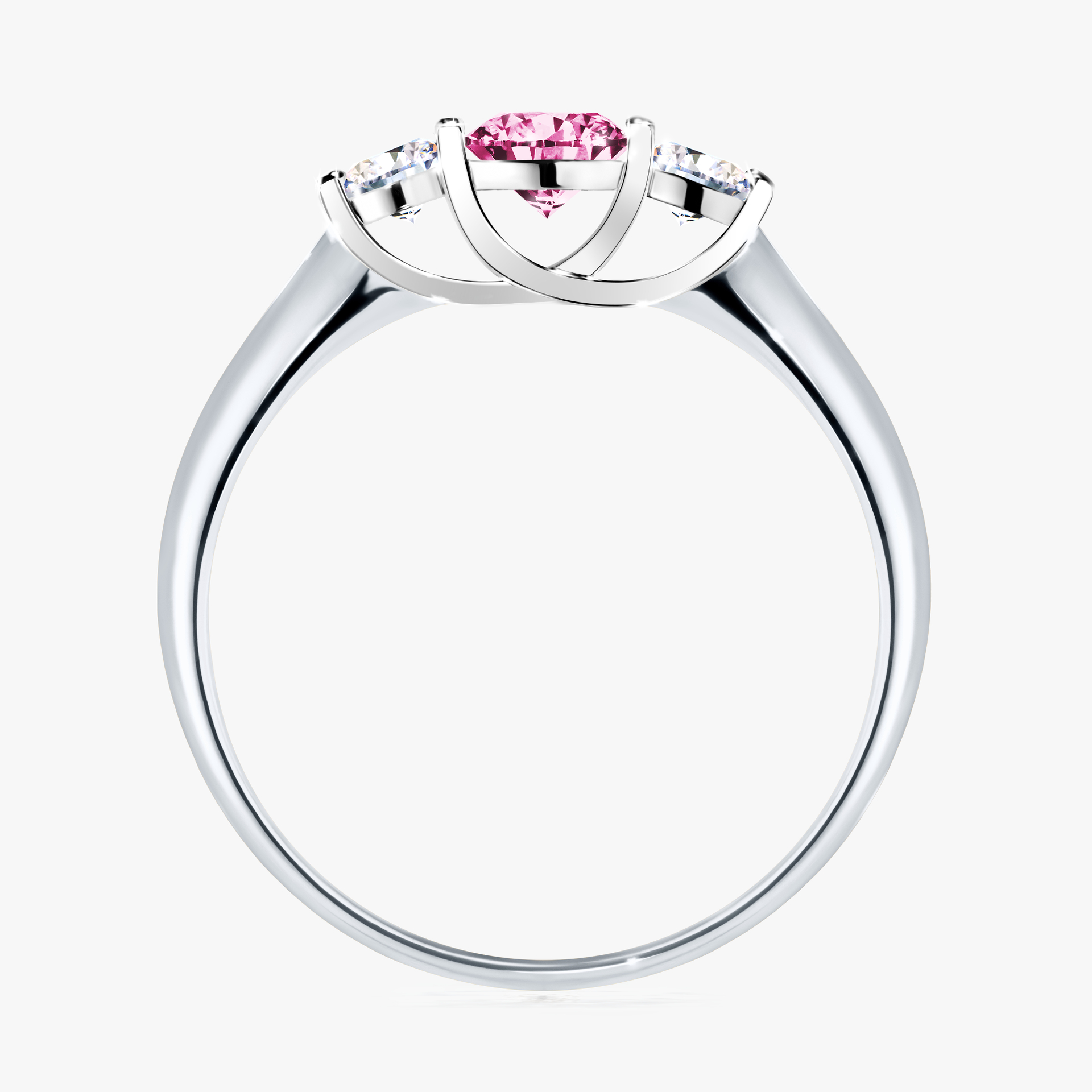 Pierścionek zaręczynowy My Honey z białego złota z różowym diamentem 0,45ct