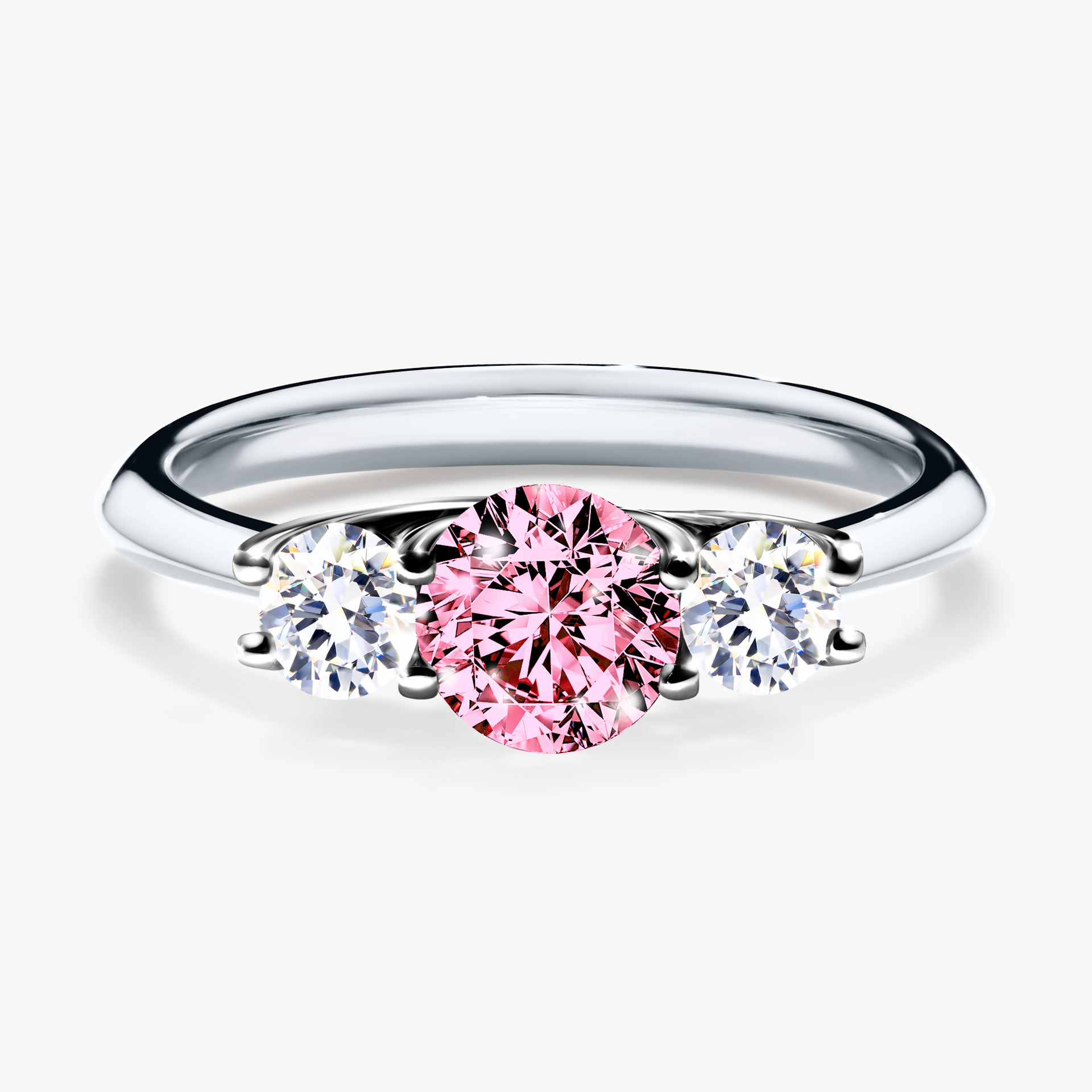 Pierścionek zaręczynowy My Honey z białego złota z różowym diamentem 0,84ct