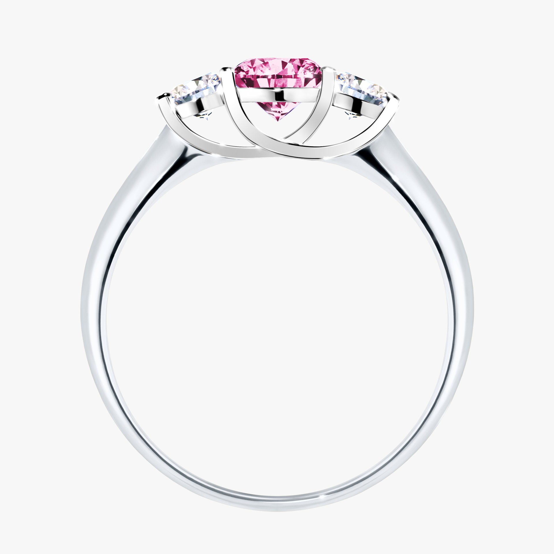 Pierścionek zaręczynowy My Honey z białego złota z różowym diamentem 0,84ct