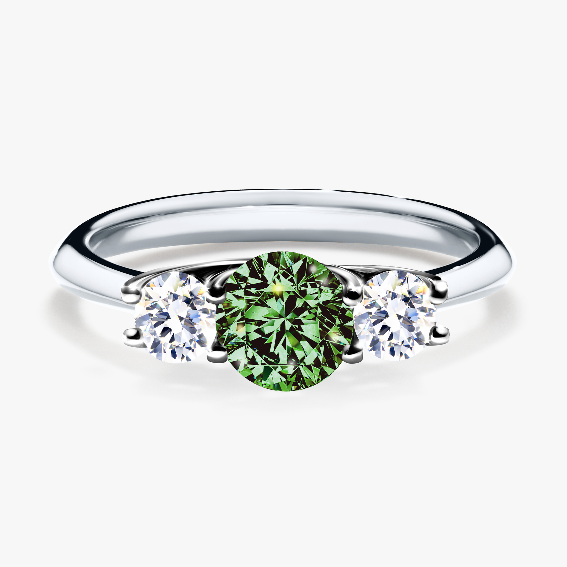 Pierścionek zaręczynowy My Honey z białego złota z ciemnym zielonym diamentem 0,84ct