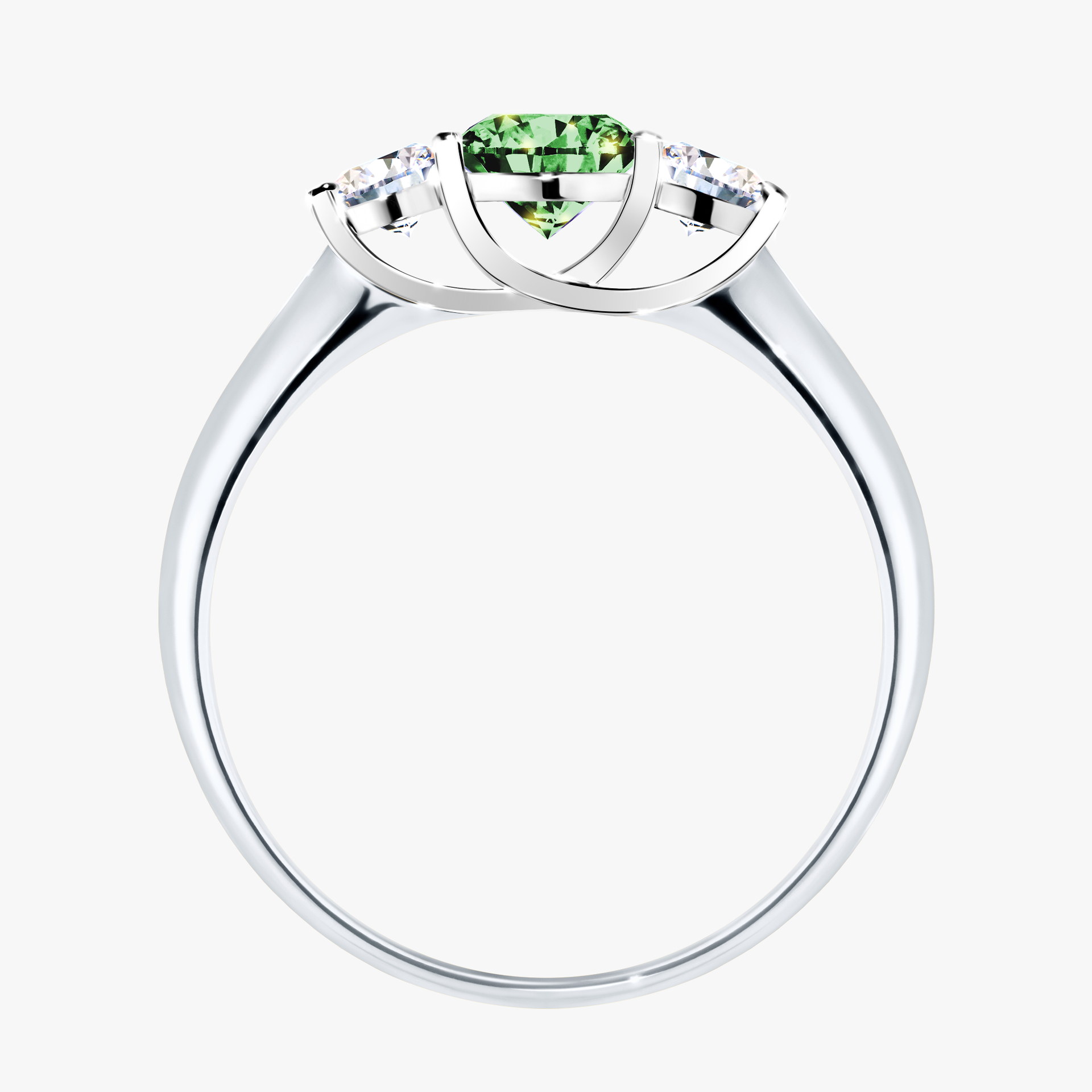 Pierścionek zaręczynowy My Honey z białego złota z ciemnym zielonym diamentem 0,84ct