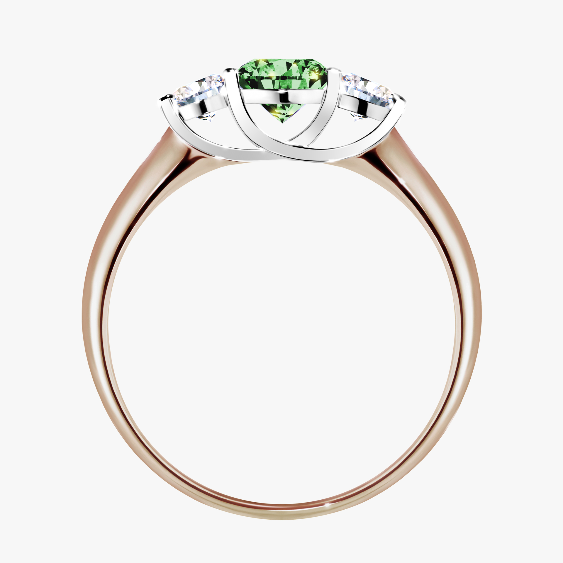 Pierścionek zaręczynowy My Honey z różowego złota z ciemnym zielonym diamentem 0,84ct
