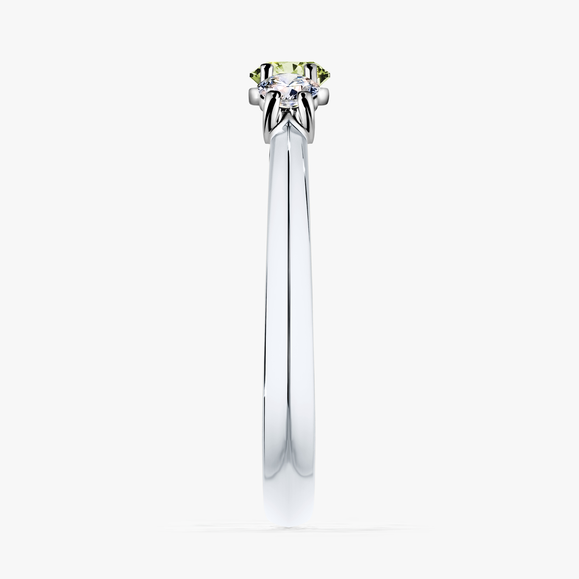 Pierścionek zaręczynowy My Honey z białego złota z jasnym zielonym diamentem 0,45ct