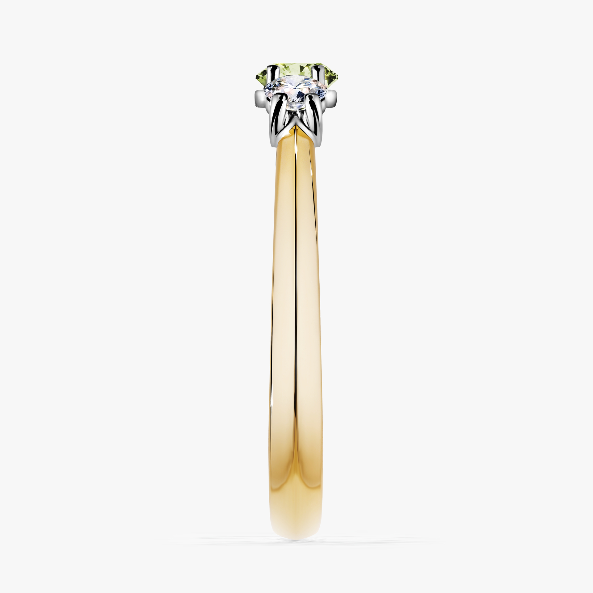 Pierścionek zaręczynowy My Honey z żółtego złota z jasnym zielonym diamentem 0,45ct