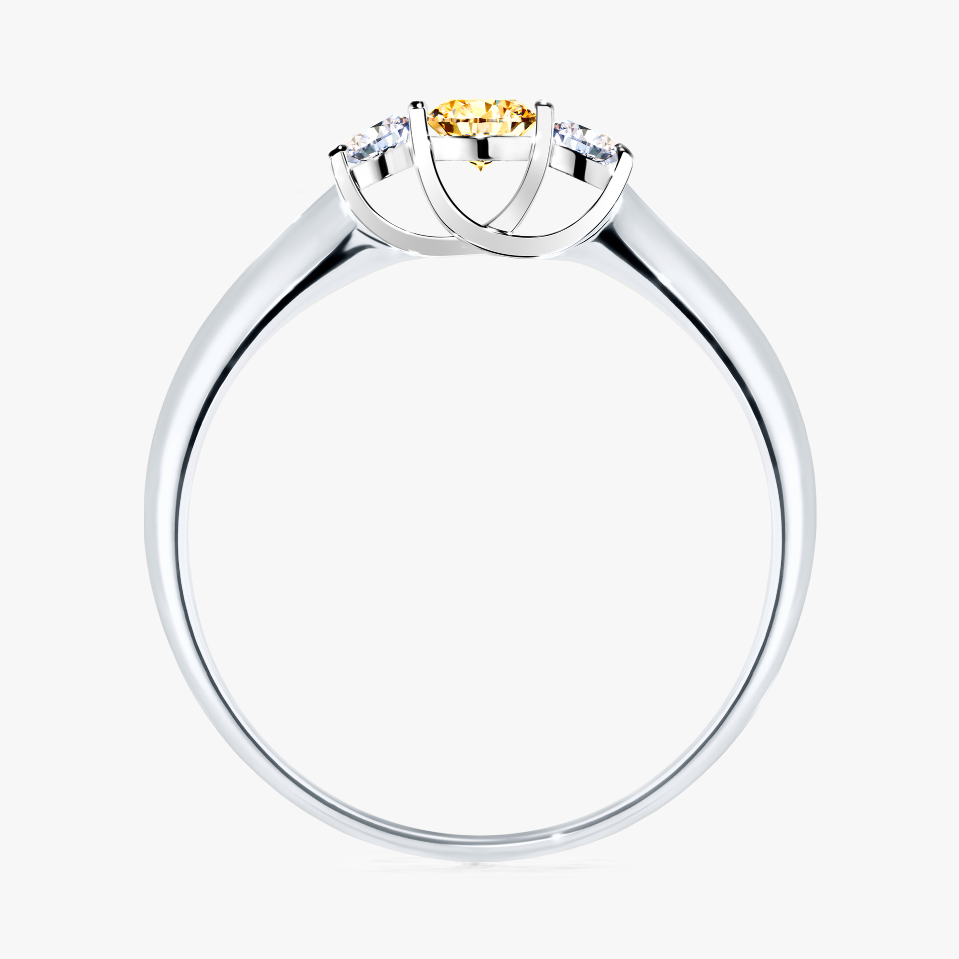Pierścionek zaręczynowy My Honey z białego złota z żółtym diamentem 0,16ct