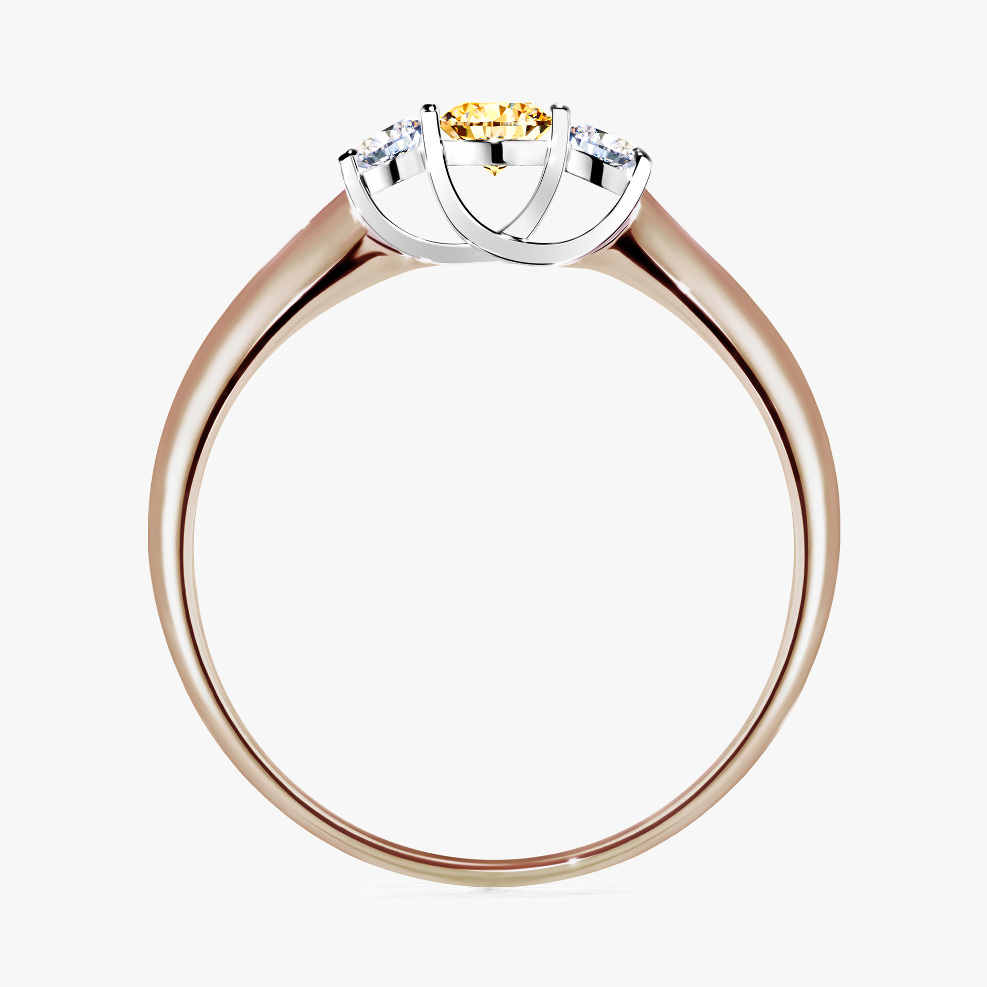 Pierścionek zaręczynowy My Honey z różowego złota z żółtym diamentem 0,16ct