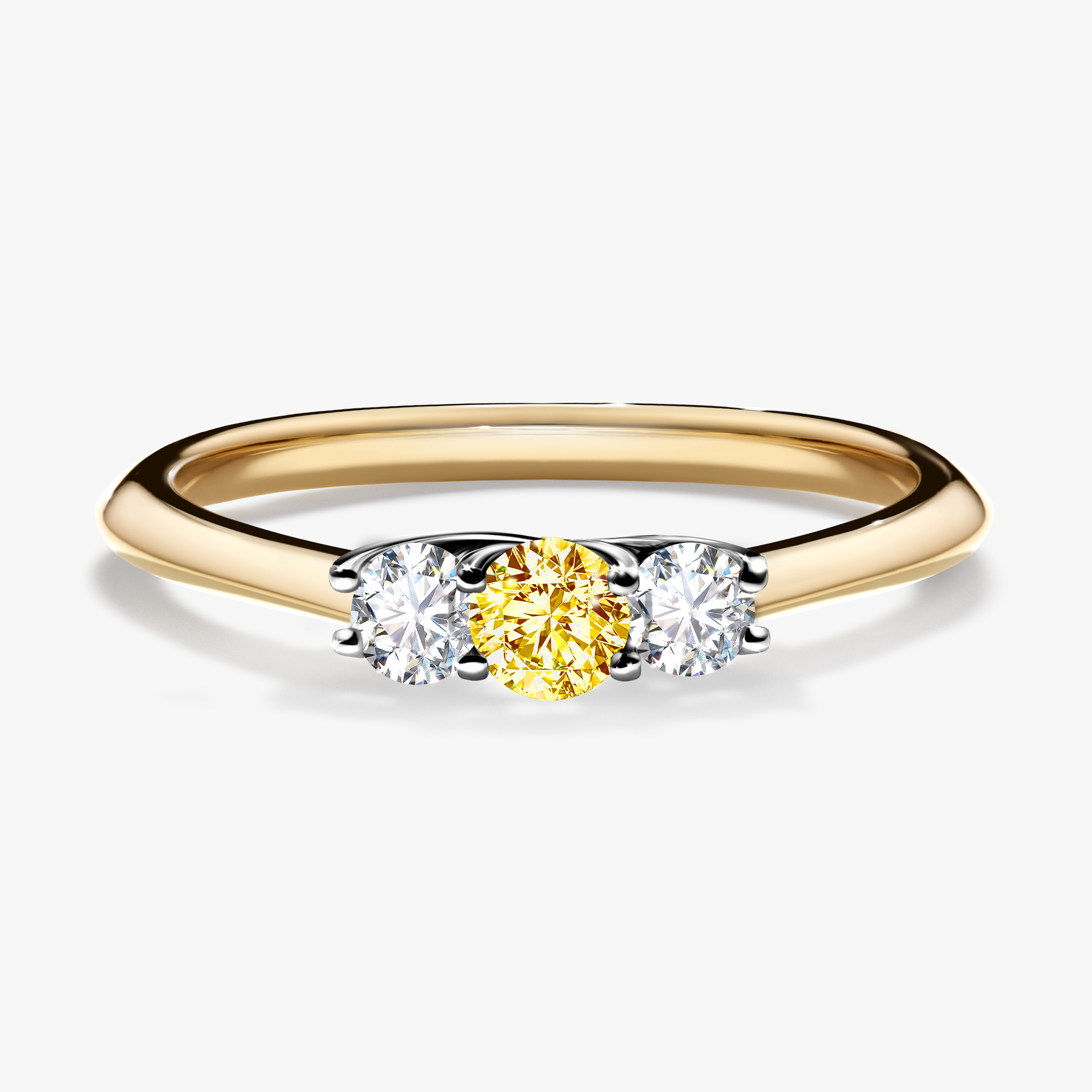Pierścionek zaręczynowy My Honey z żółtego złota z żółtym diamentem 0,16ct