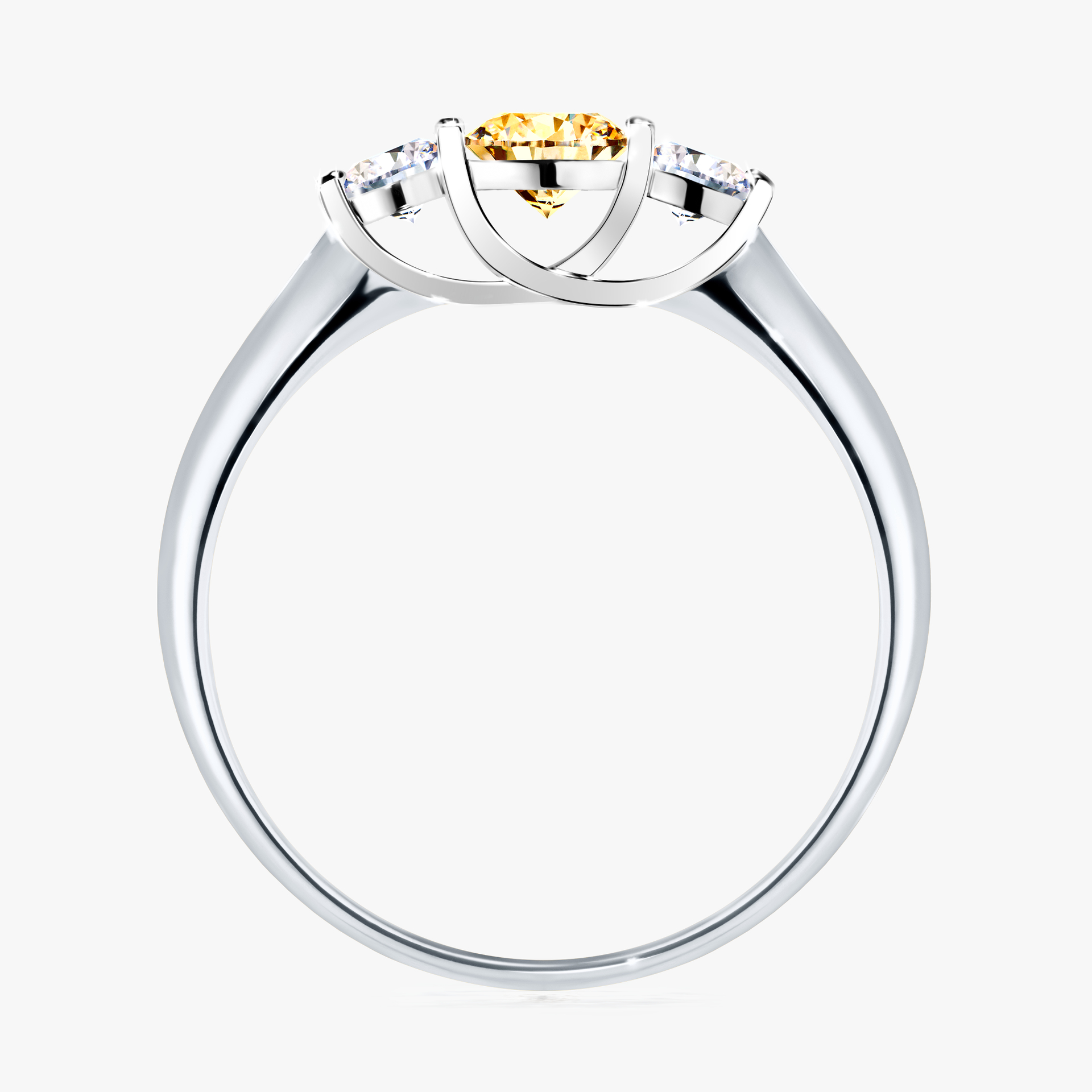 Pierścionek zaręczynowy My Honey z białego złota z żółtym diamentem 0,45ct