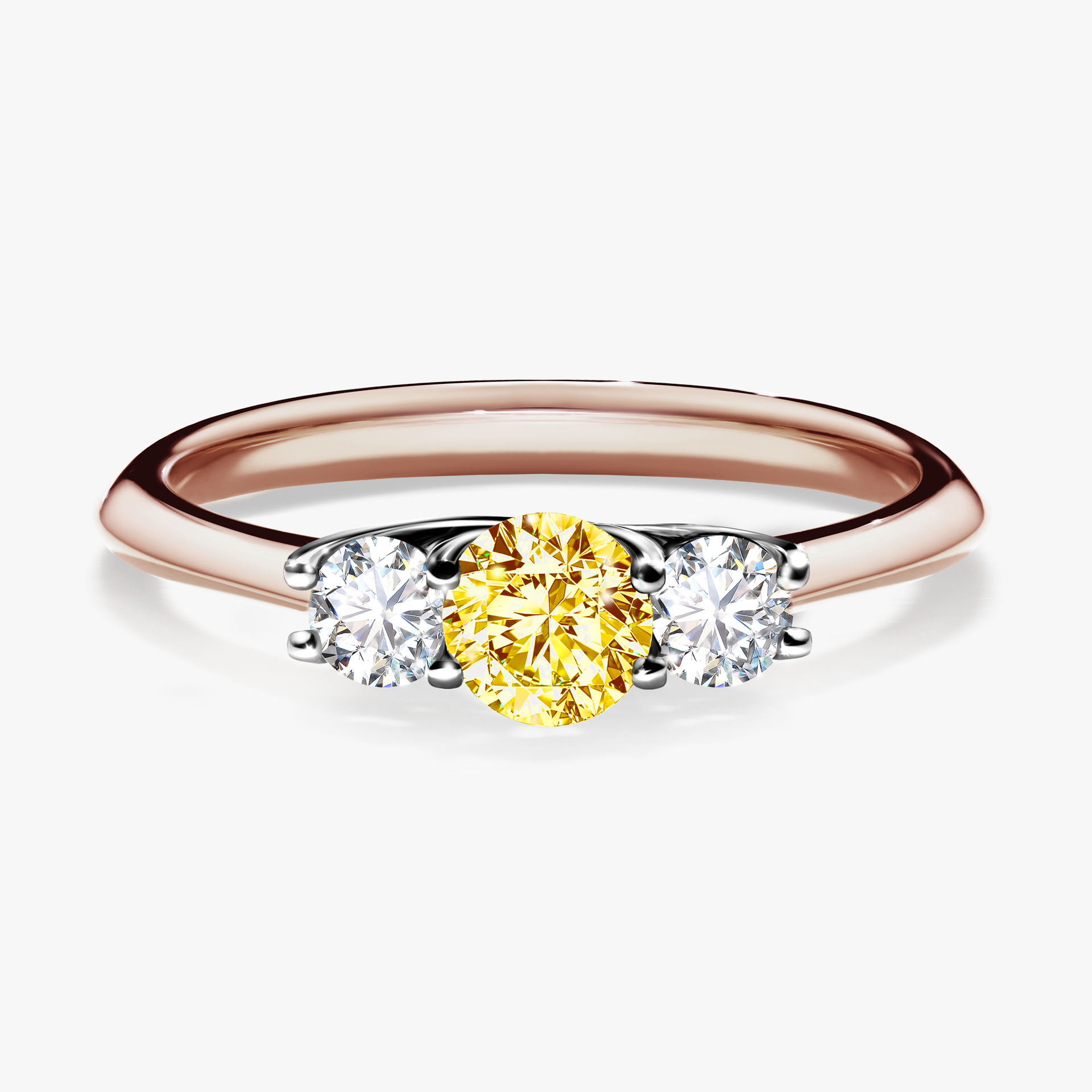 Pierścionek zaręczynowy My Honey z różowego złota z żółtym diamentem 0,45ct