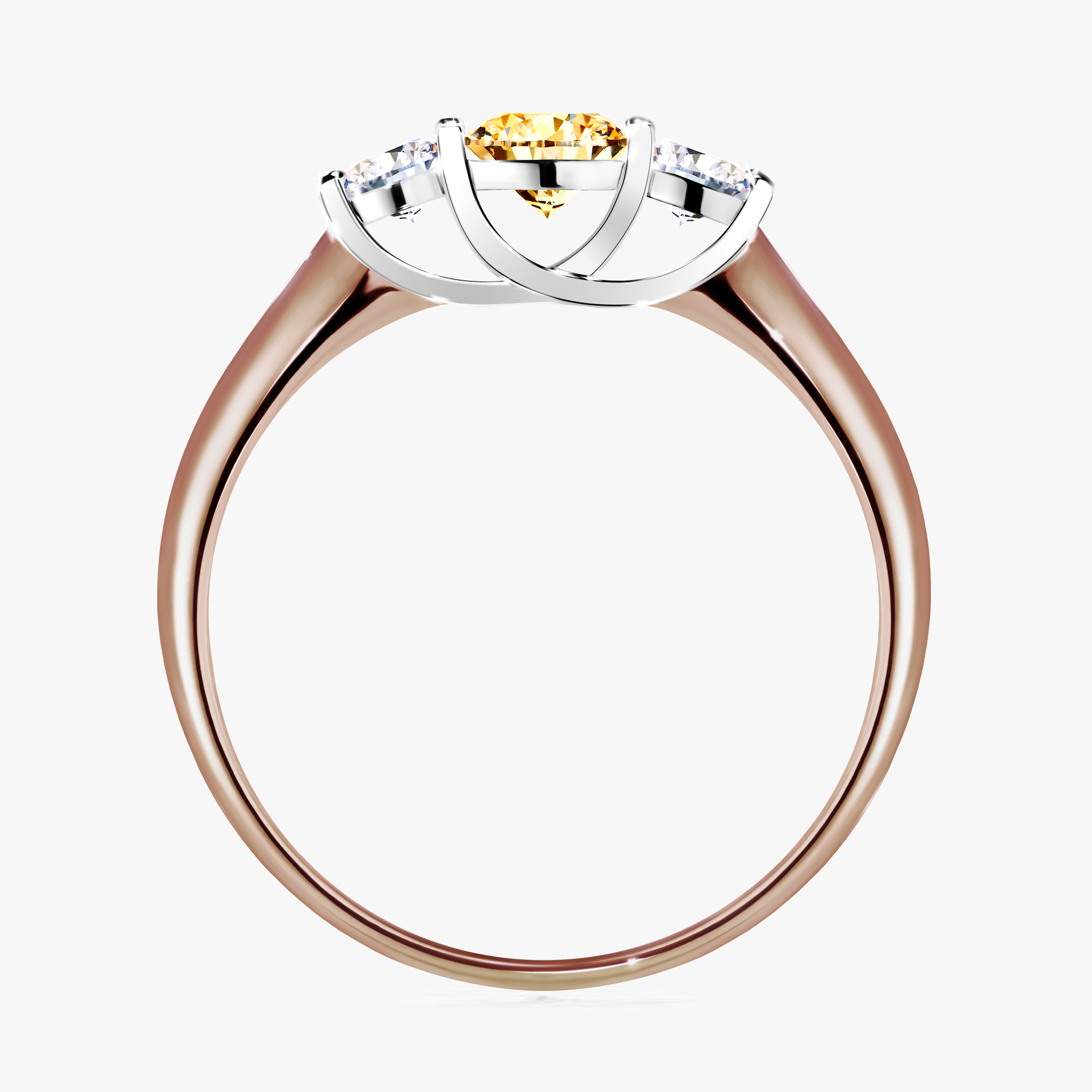 Pierścionek zaręczynowy My Honey z różowego złota z żółtym diamentem 0,45ct