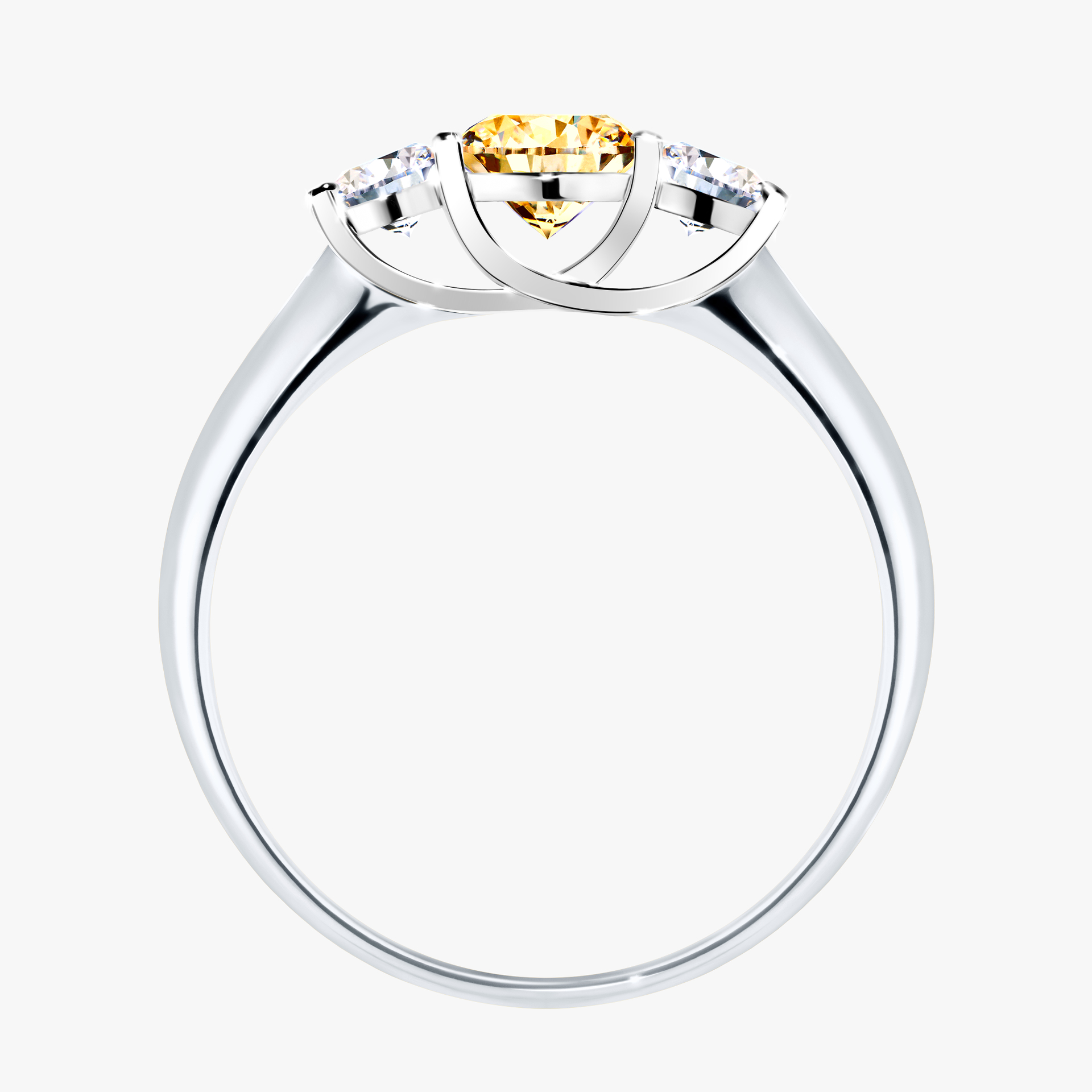 Pierścionek zaręczynowy My Honey z białego złota z żółtym diamentem 0,84ct