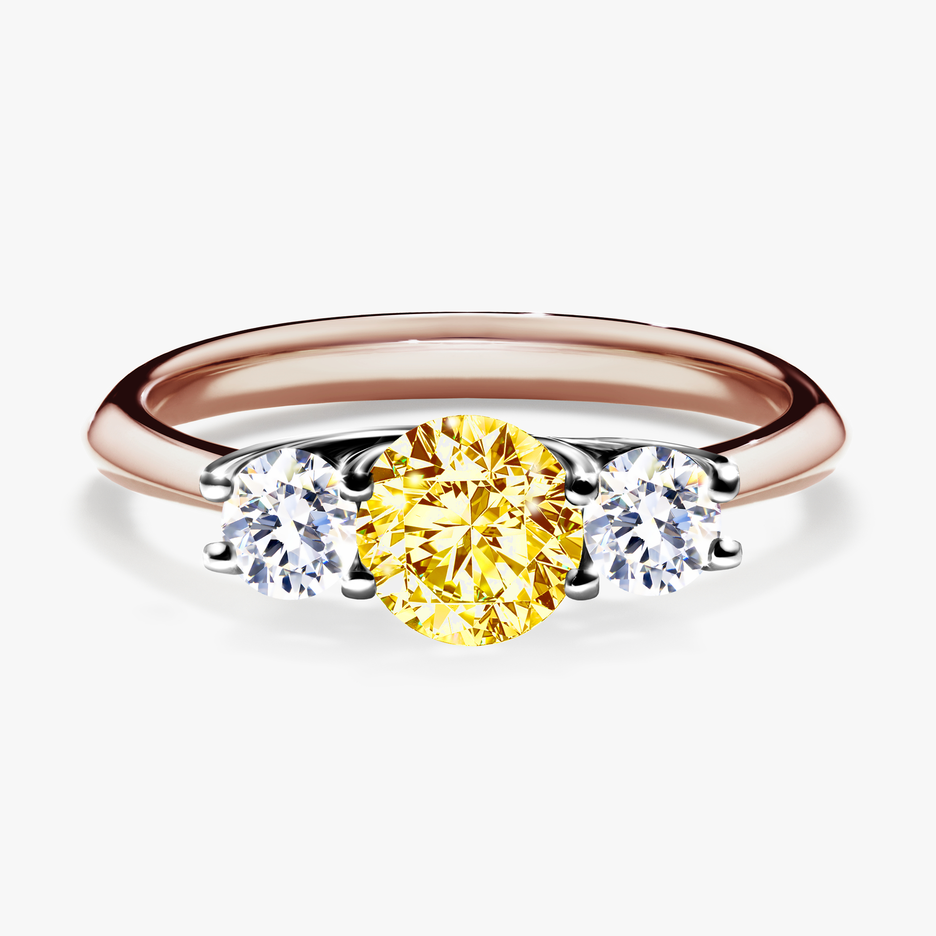 Pierścionek zaręczynowy My Honey z różowego złota z żółtym diamentem 0,84ct