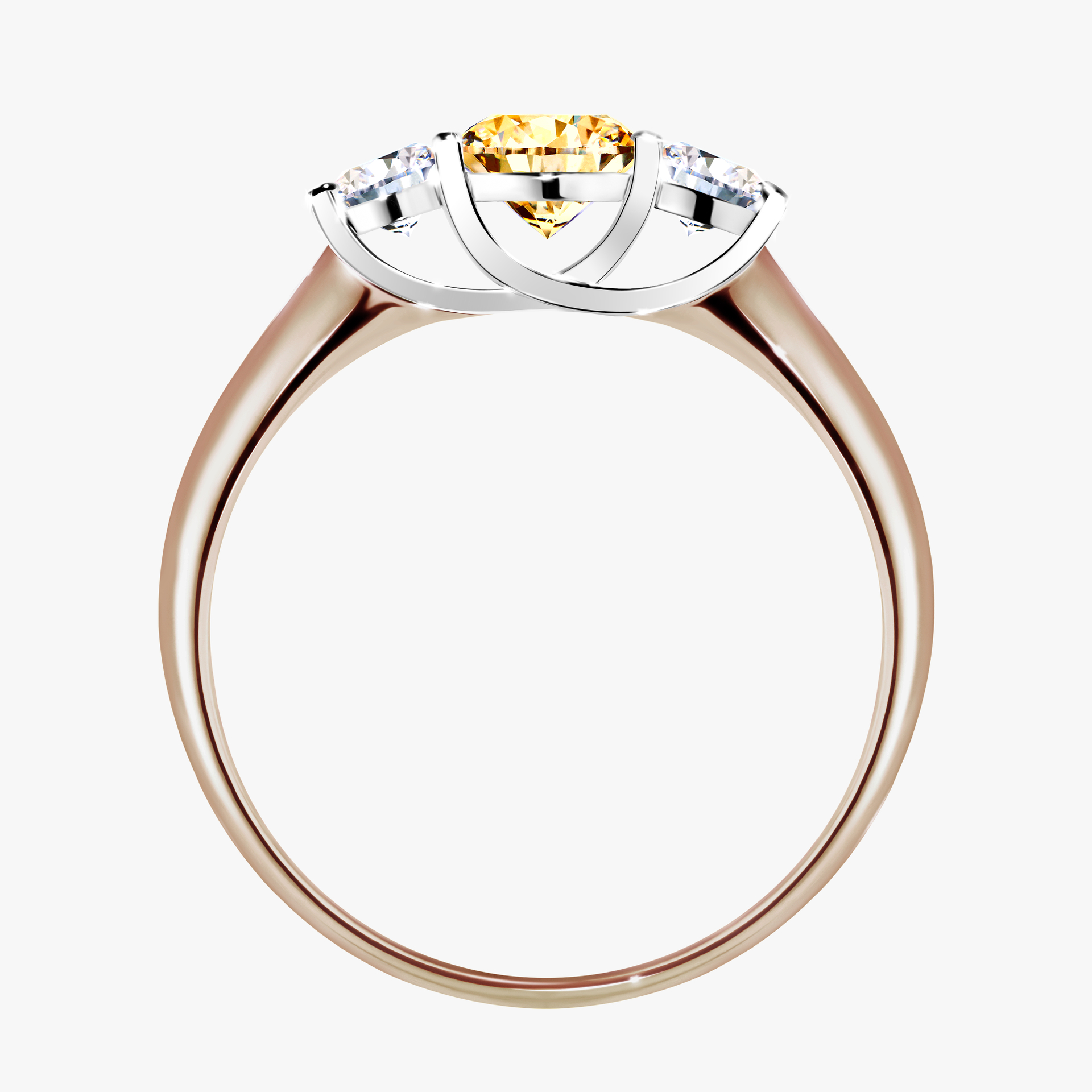 Pierścionek zaręczynowy My Honey z różowego złota z żółtym diamentem 0,84ct