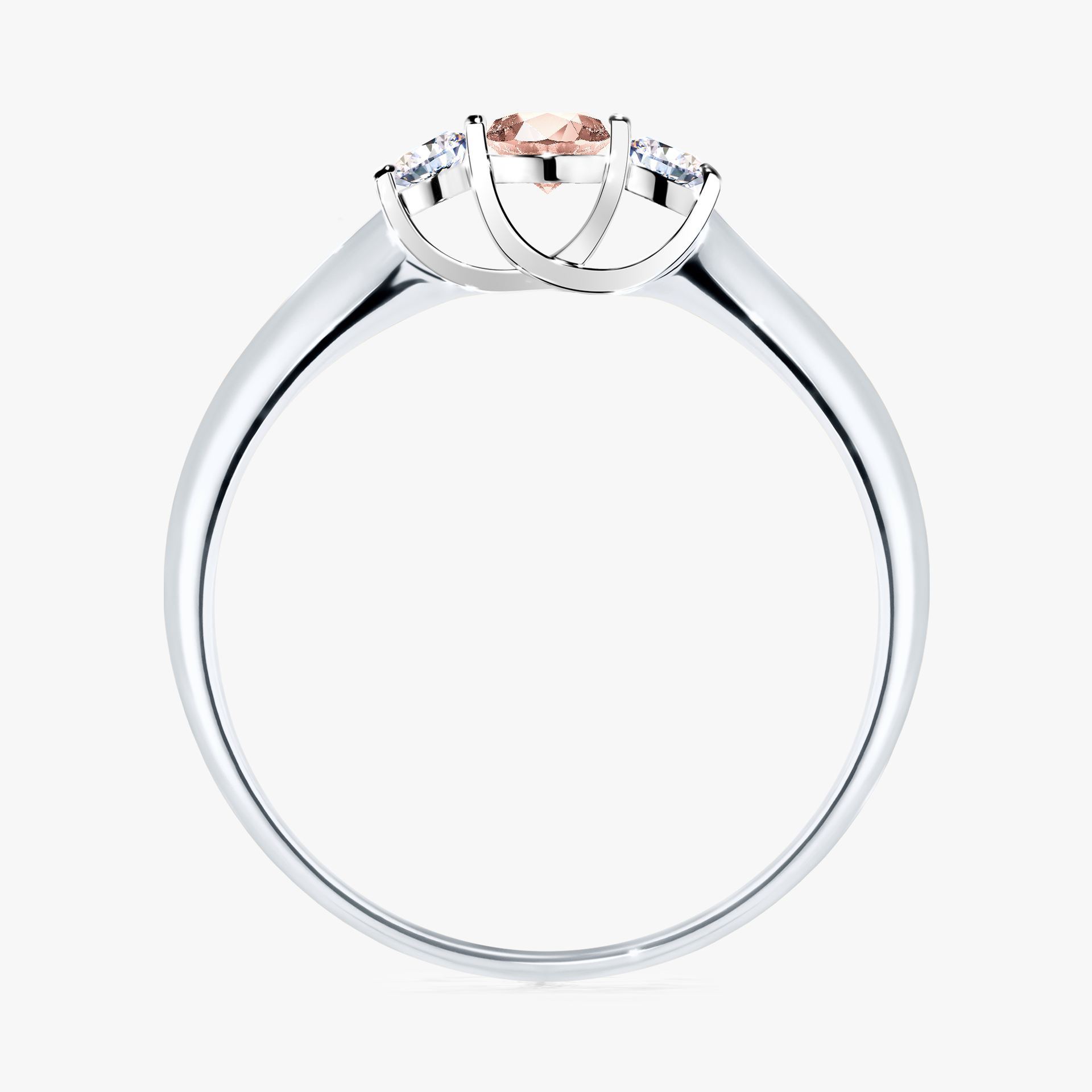 Pierścionek zaręczynowy My Honey z białego złota z morganitem 0,16ct