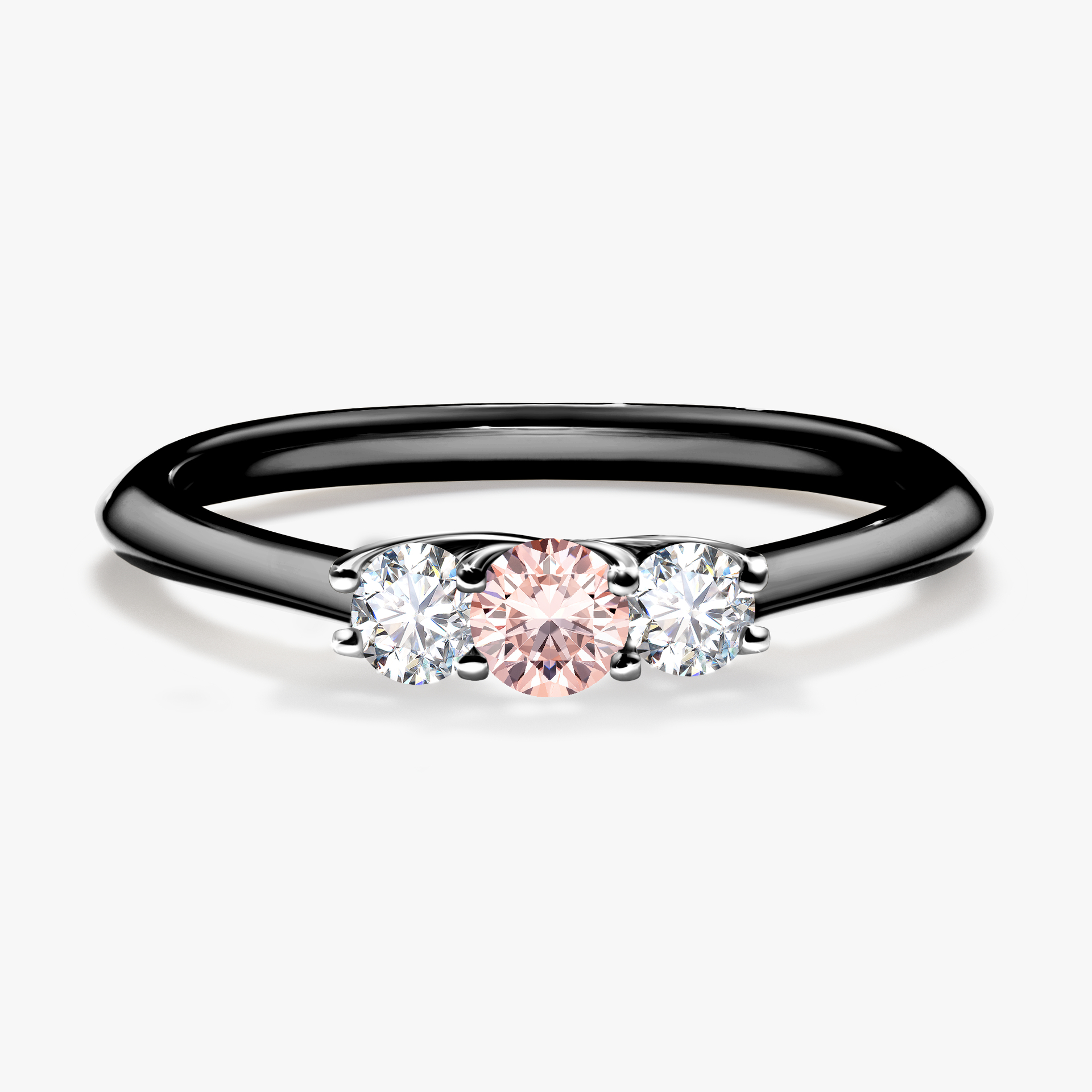 Pierścionek zaręczynowy My Honey z czarnego złota z morganitem 0,16ct