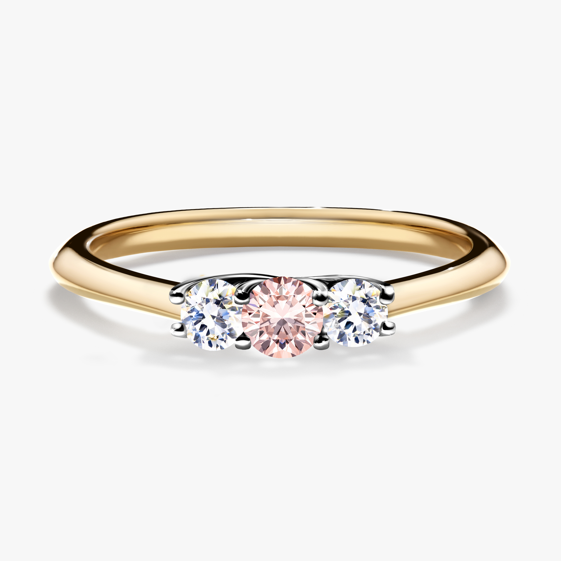 Pierścionek zaręczynowy My Honey z żółtego złota z morganitem 0,16ct