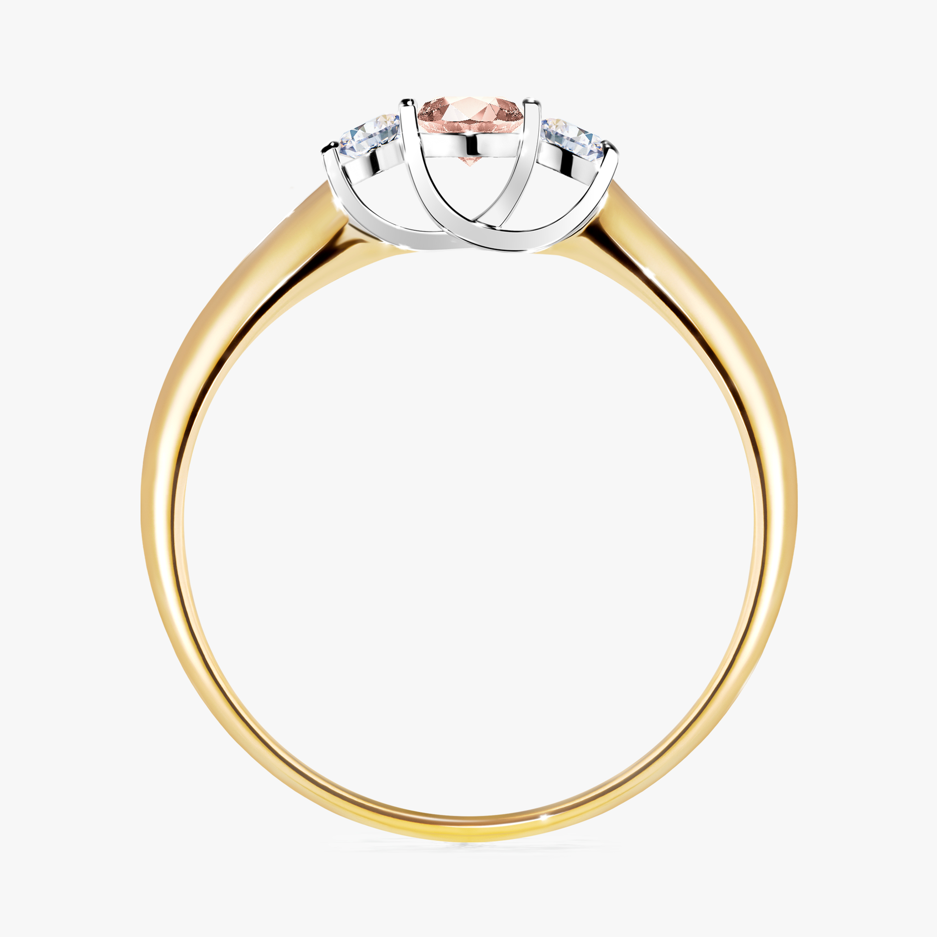 Pierścionek zaręczynowy My Honey z żółtego złota z morganitem 0,16ct