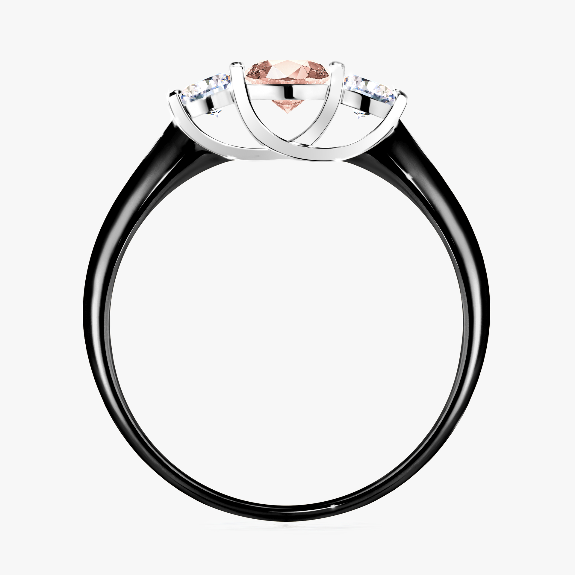 Pierścionek zaręczynowy My Honey z czarnego złota z morganitem 0,45ct