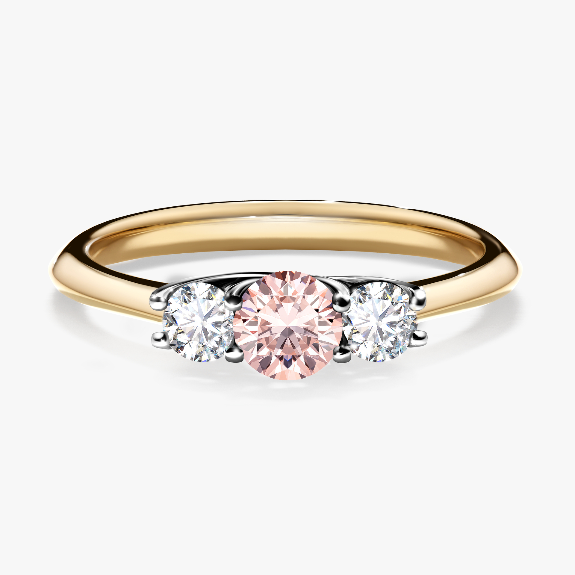 Pierścionek zaręczynowy My Honey z żółtego złota z morganitem 0,45ct
