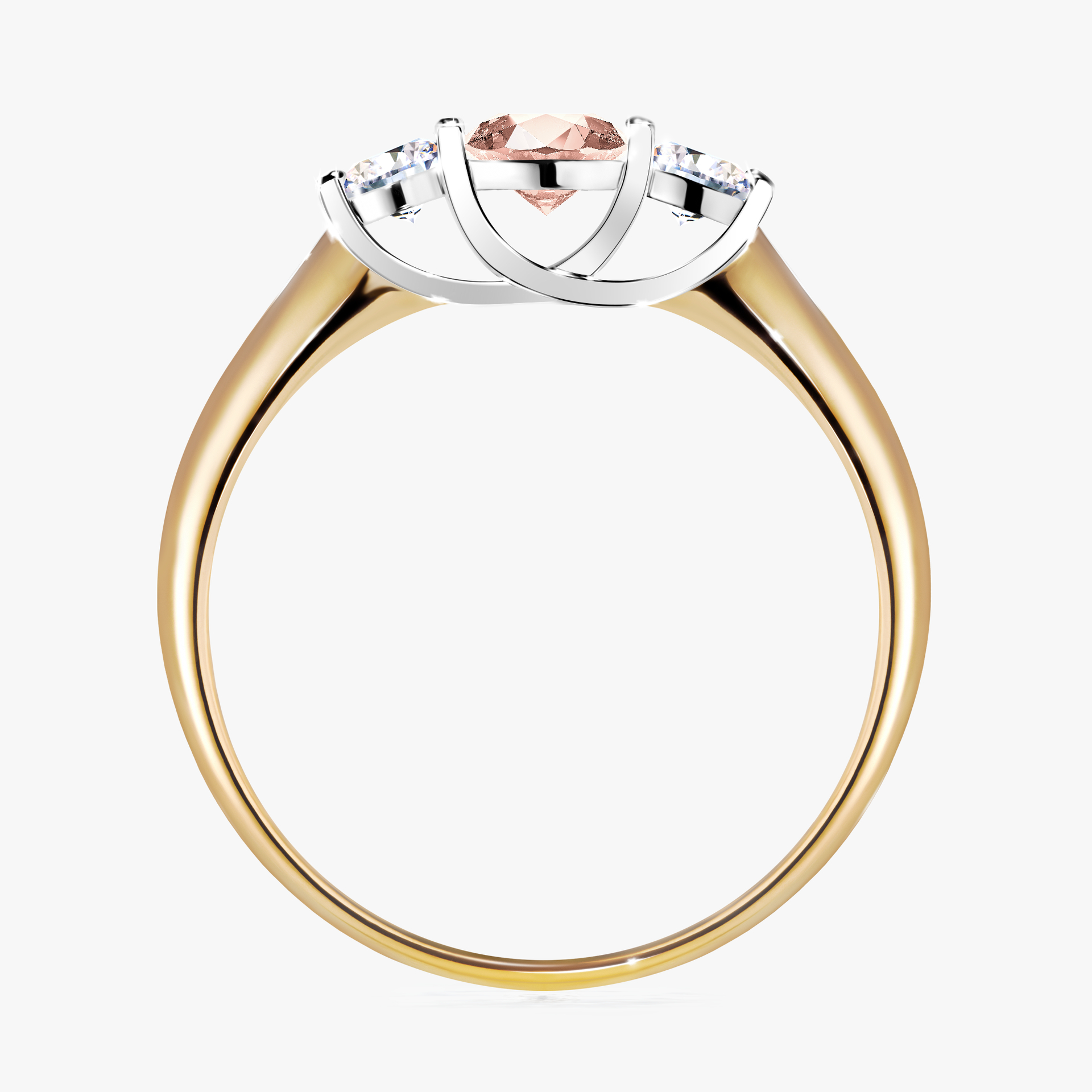 Pierścionek zaręczynowy My Honey z żółtego złota z morganitem 0,45ct