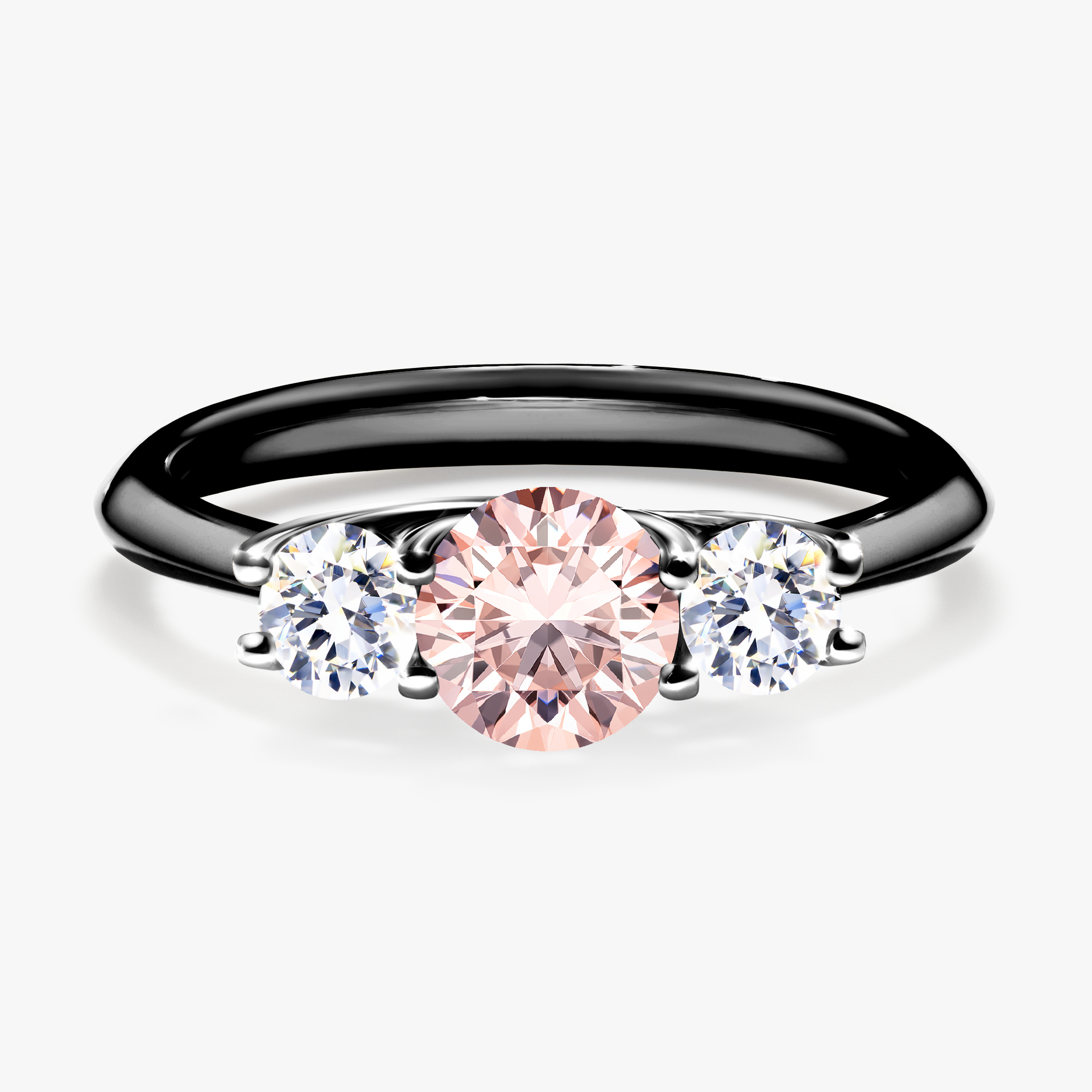 Pierścionek zaręczynowy My Honey z czarnego złota z morganitem 0,84ct