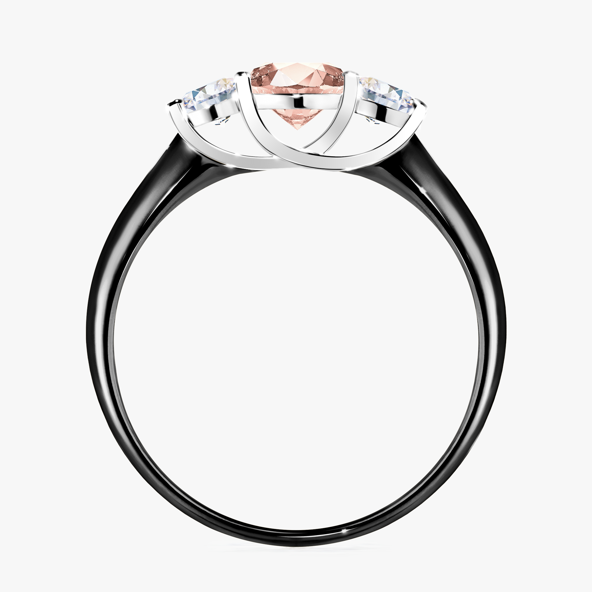 Pierścionek zaręczynowy My Honey z czarnego złota z morganitem 0,84ct
