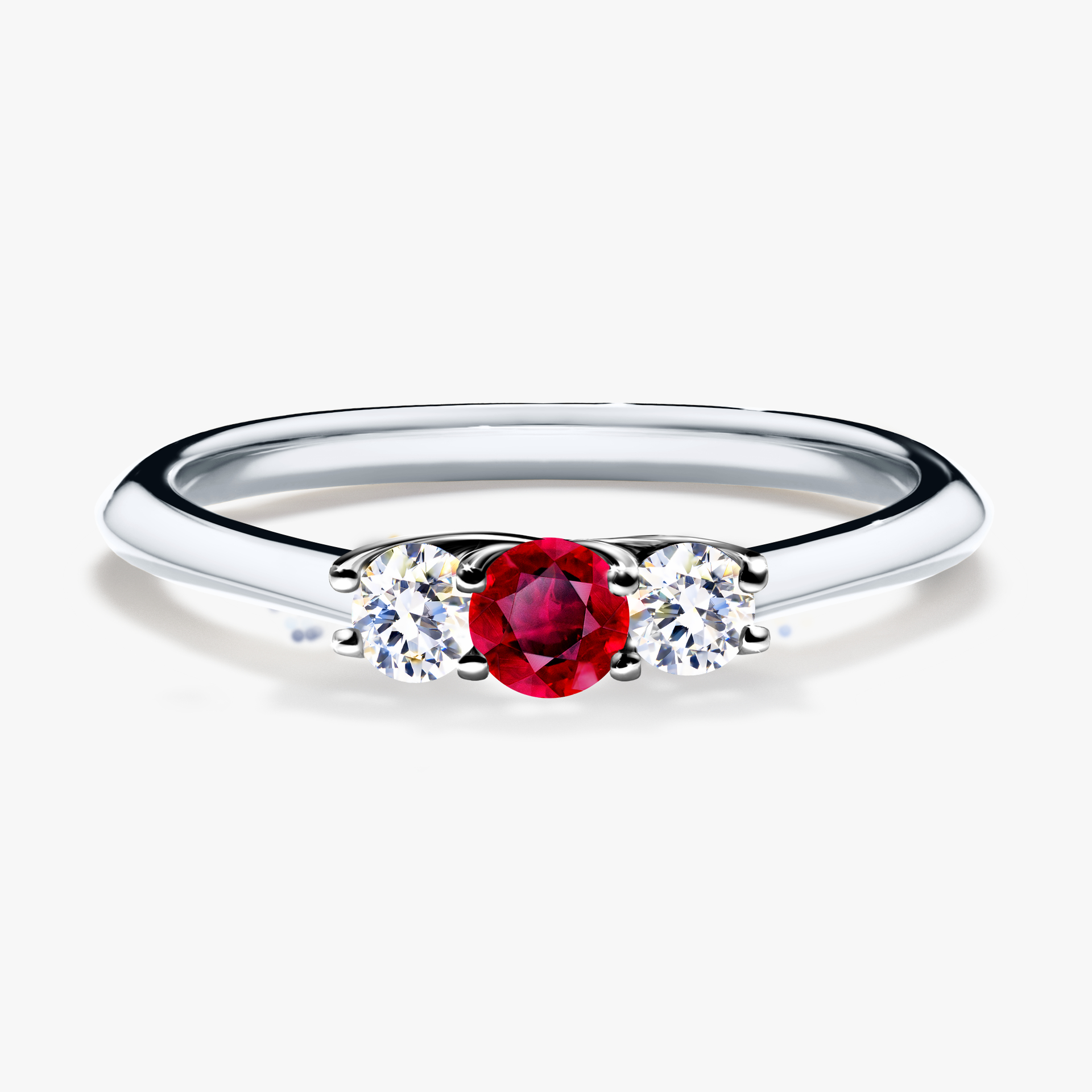 Pierścionek zaręczynowy My Honey z białego złota z rubinem 0,16ct
