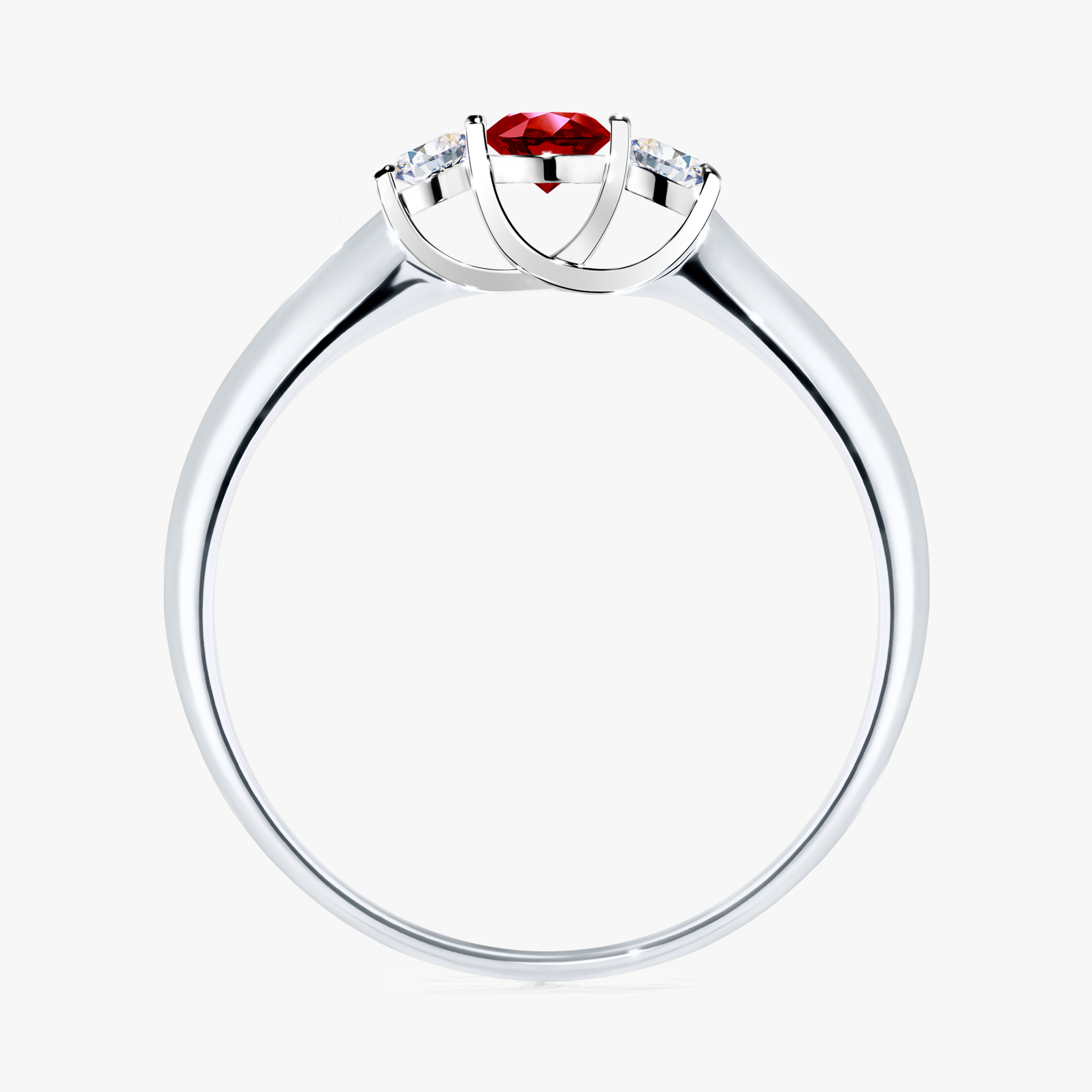 Pierścionek zaręczynowy My Honey z białego złota z rubinem 0,16ct