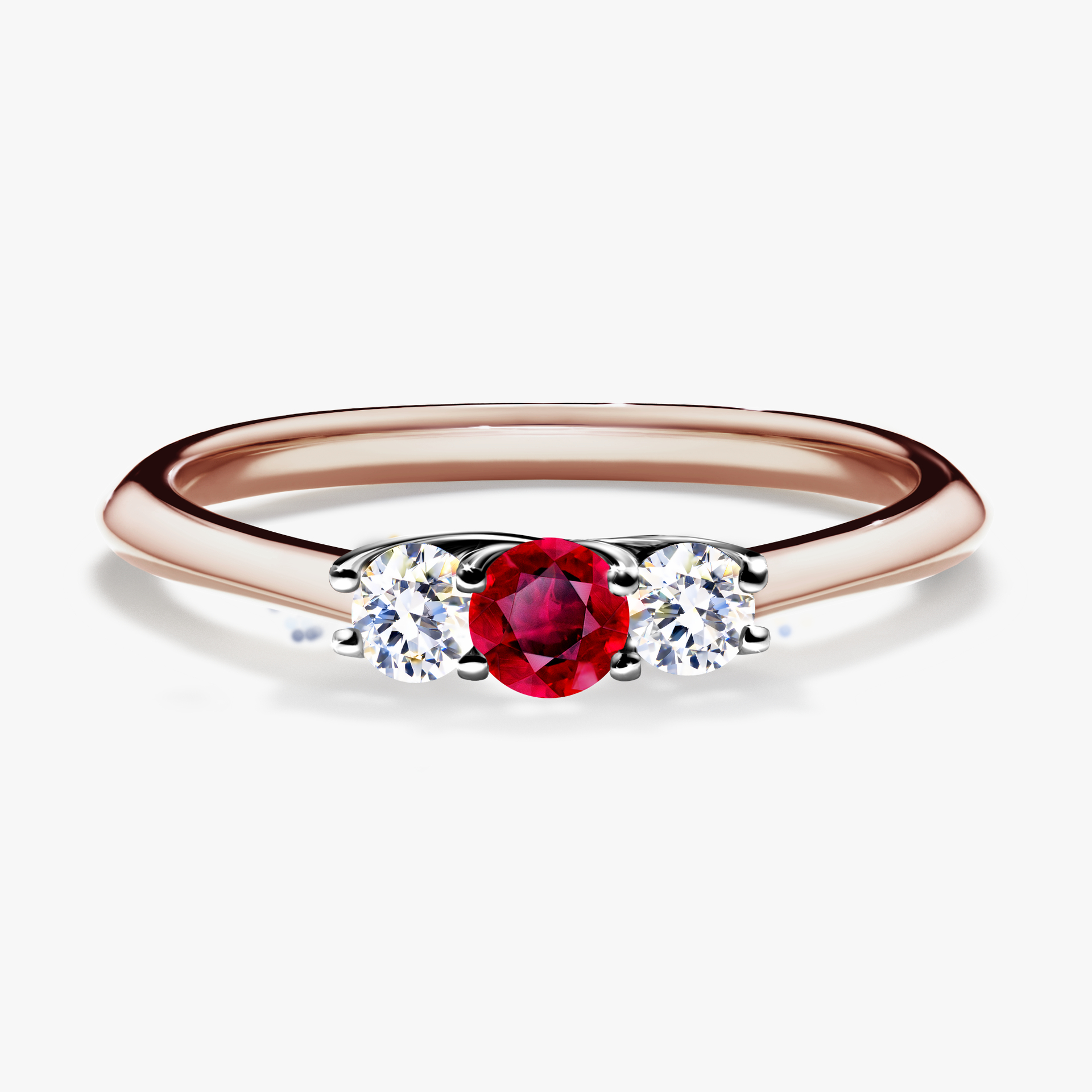Pierścionek zaręczynowy My Honey z różowego złota z rubinem 0,16ct