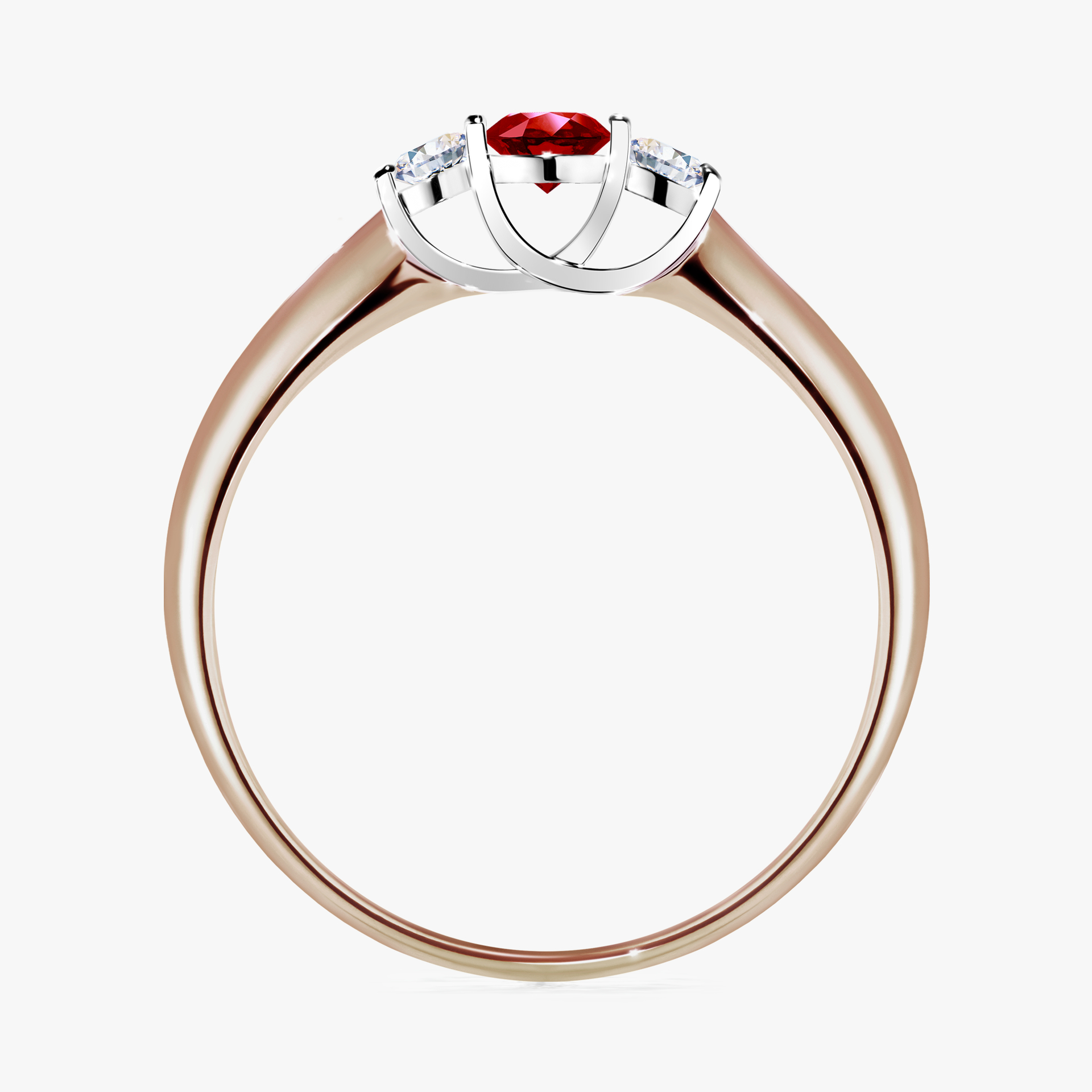 Pierścionek zaręczynowy My Honey z różowego złota z rubinem 0,16ct