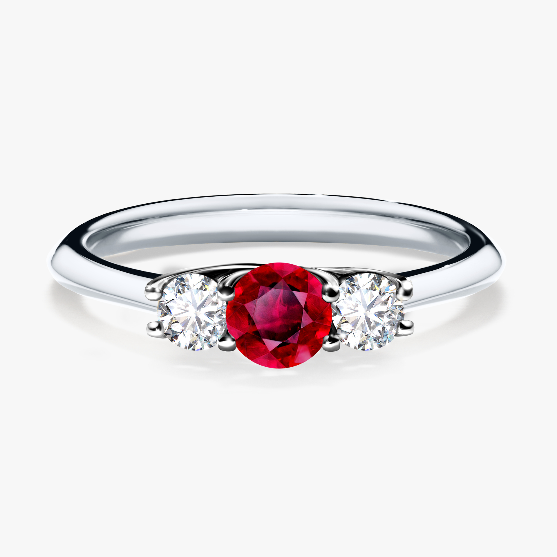 Pierścionek zaręczynowy My Honey z białego złota z rubinem 0,45ct