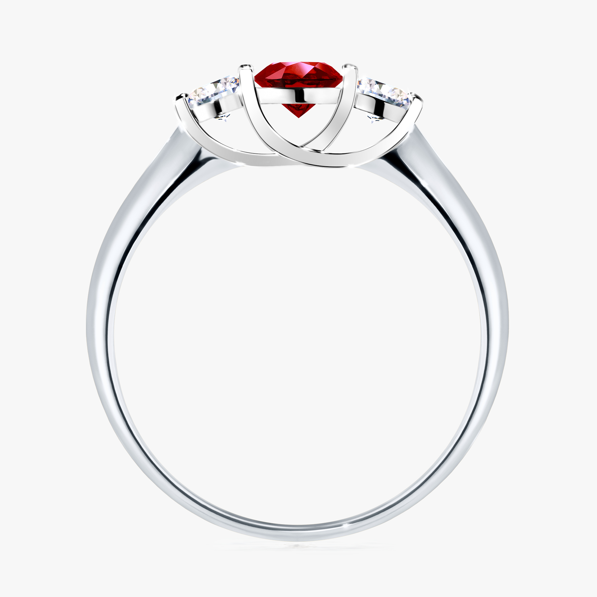 Pierścionek zaręczynowy My Honey z białego złota z rubinem 0,45ct