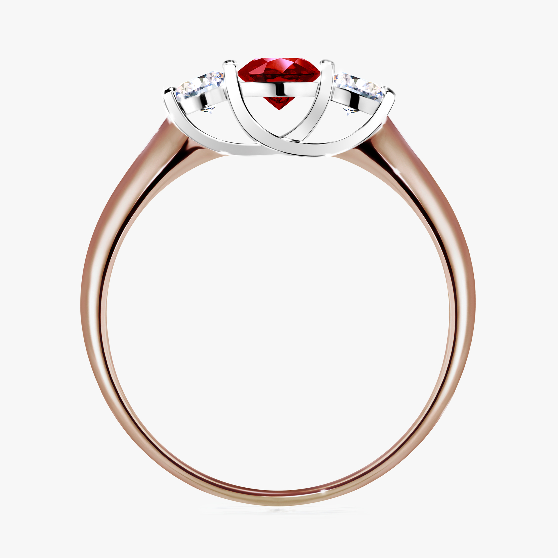 Pierścionek zaręczynowy My Honey z różowego złota z rubinem 0,45ct