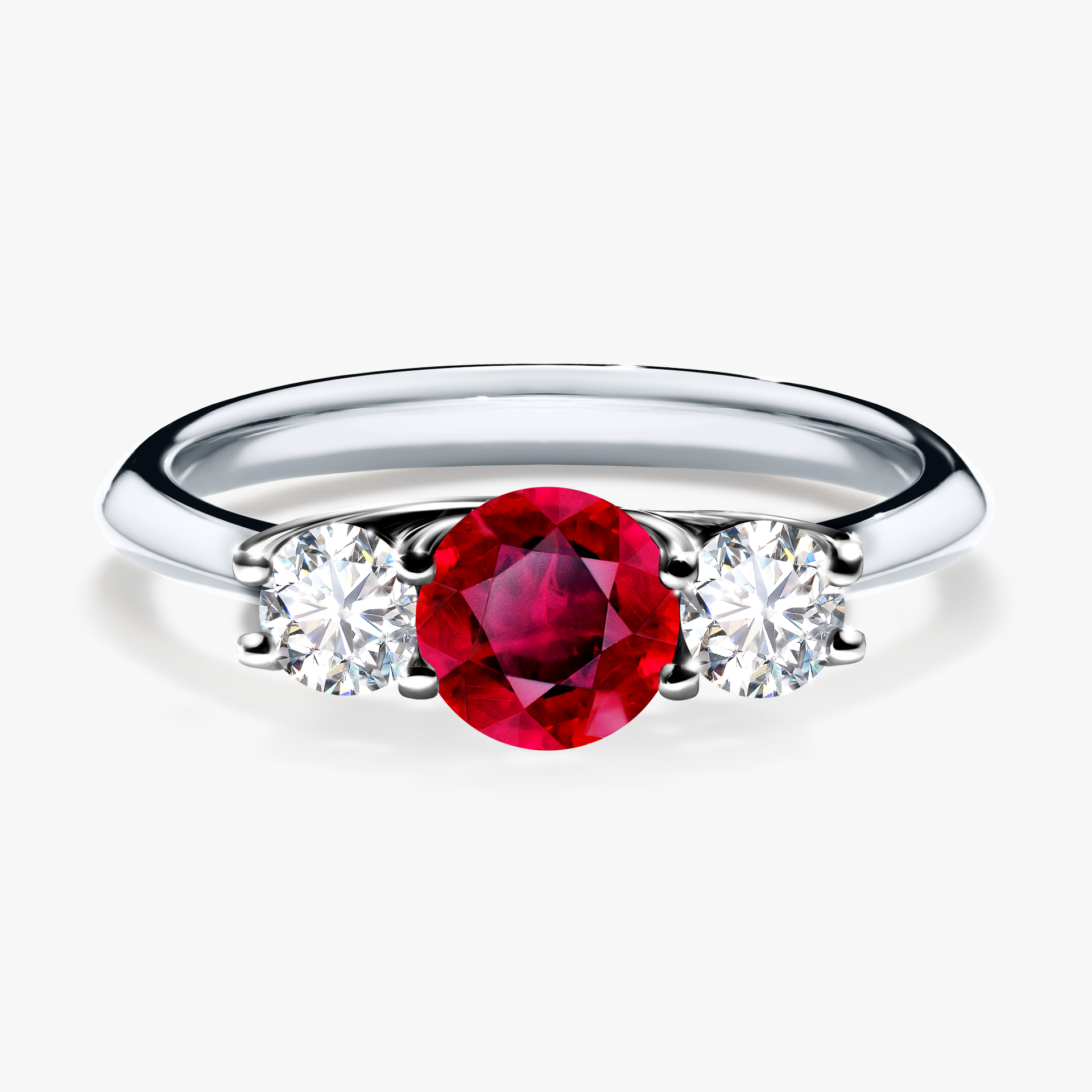 Pierścionek zaręczynowy My Honey z białego złota z rubinem 0,84ct