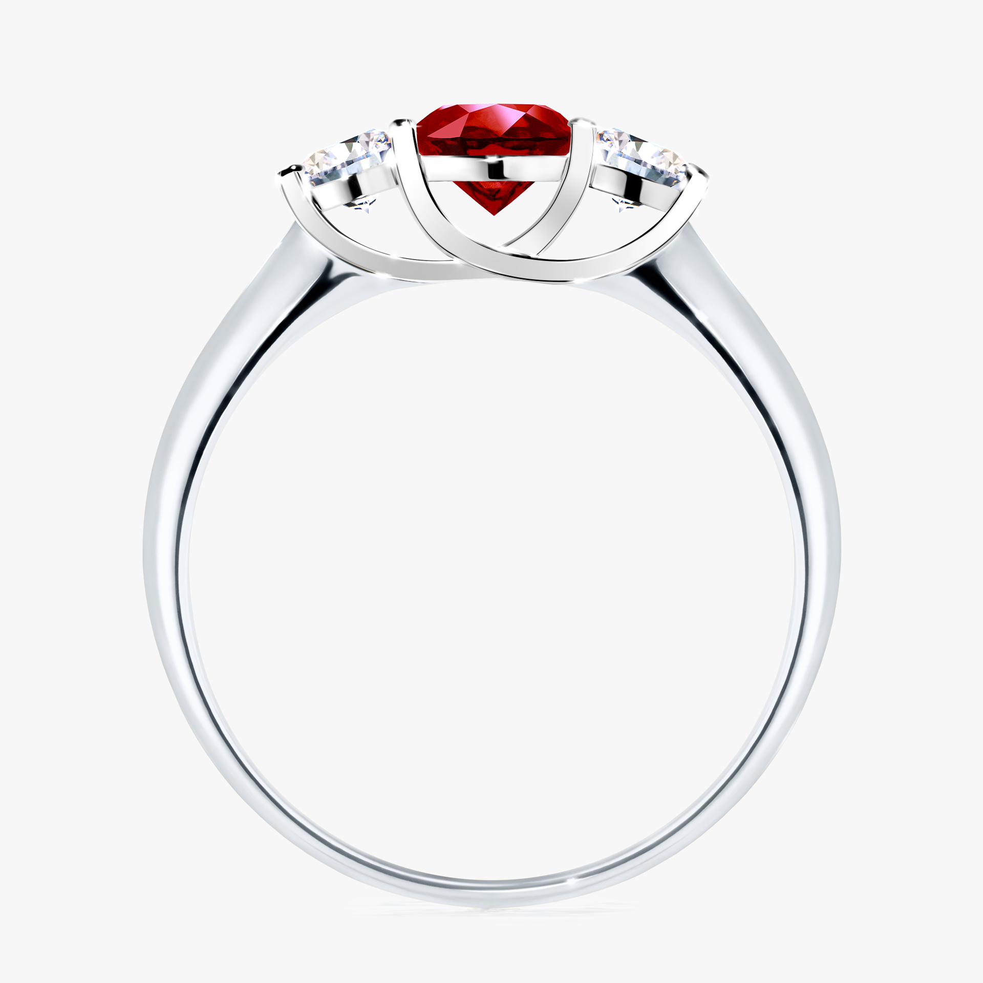 Pierścionek zaręczynowy My Honey z białego złota z rubinem 0,84ct