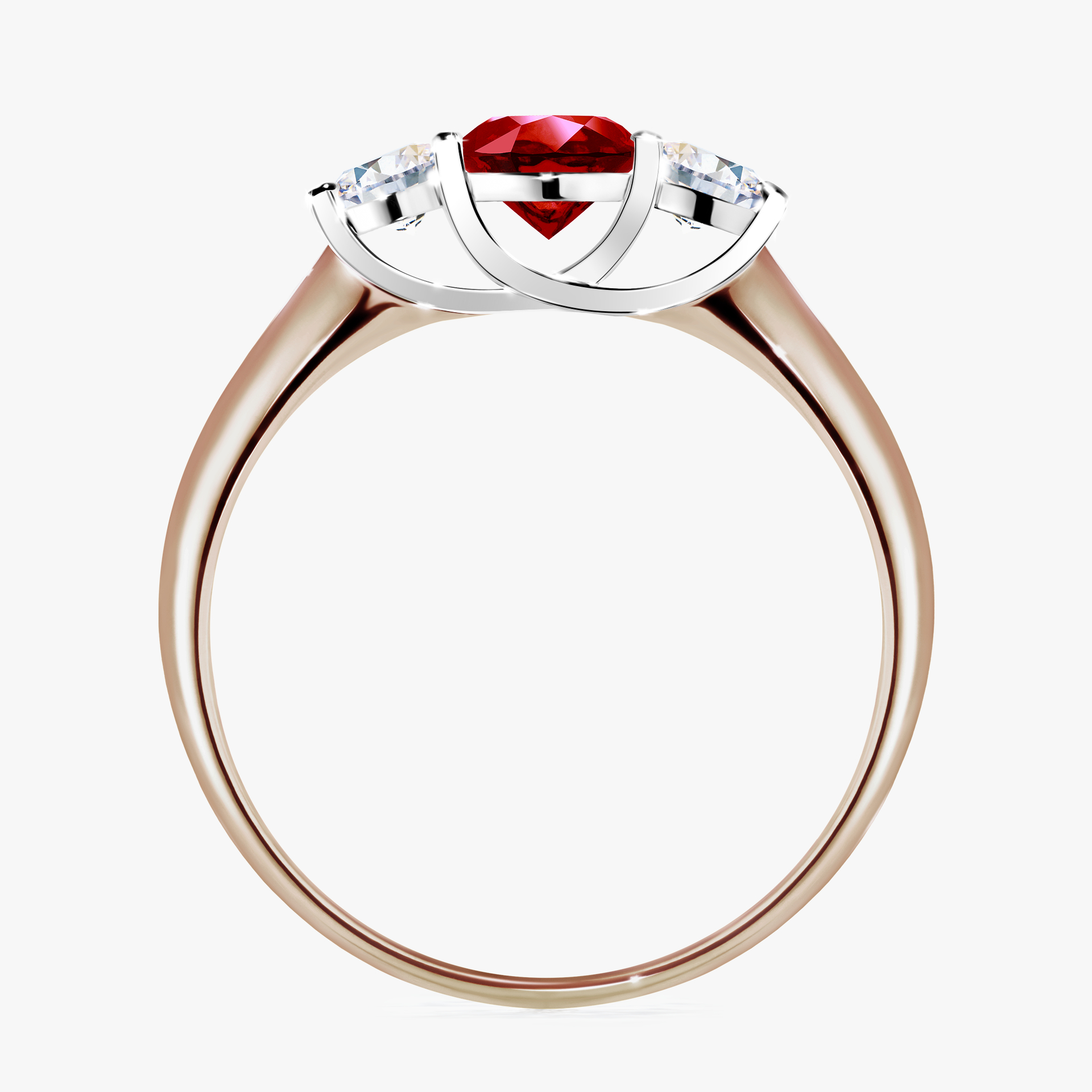 Pierścionek zaręczynowy My Honey z różowego złota z rubinem 0,84ct