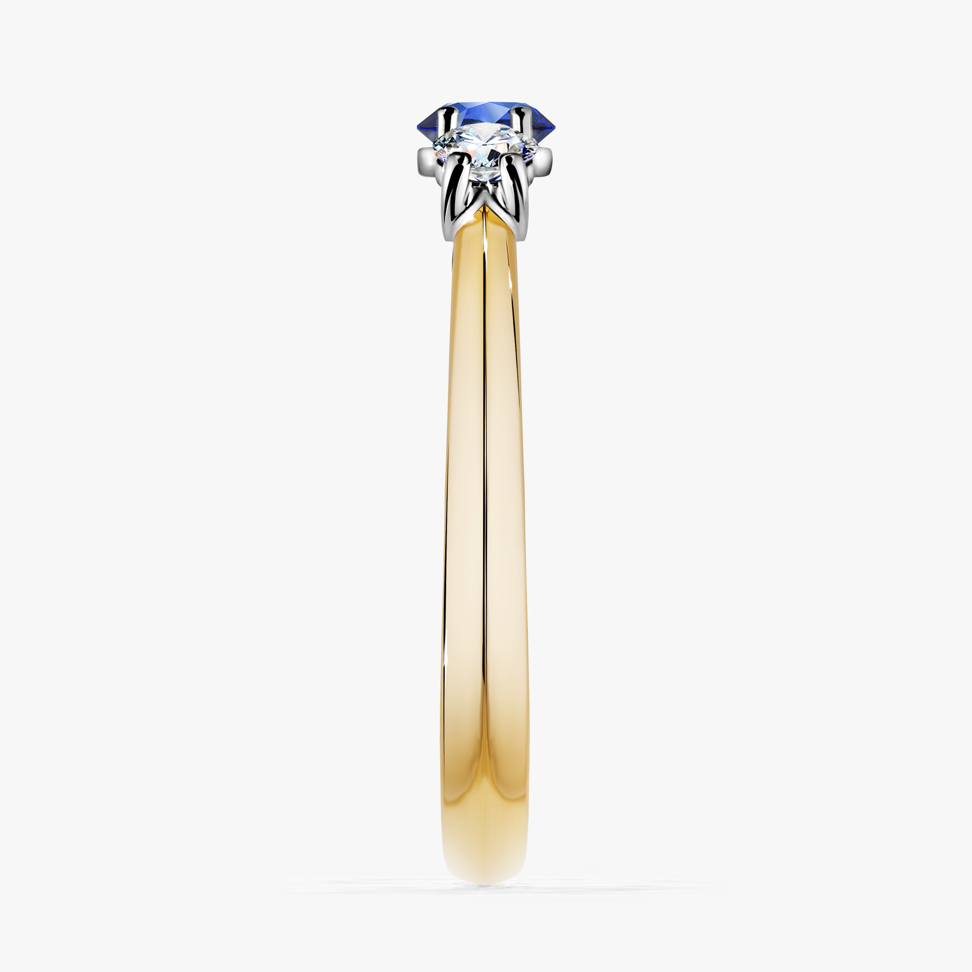 Pierścionek zaręczynowy My Honey z żółtego złota z szafirem niebieskim 0,45ct