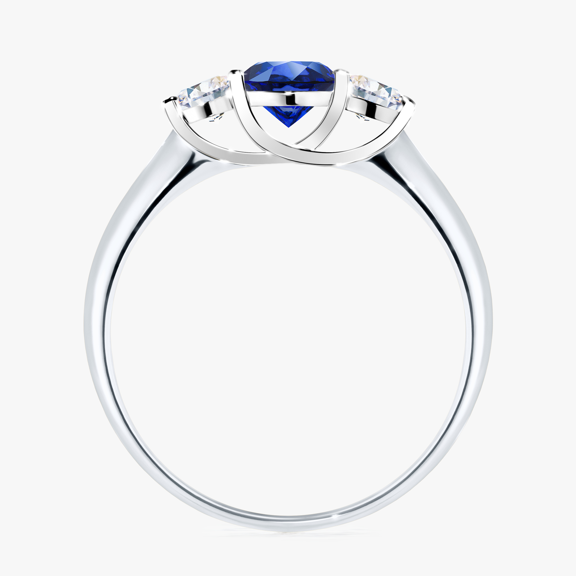Pierścionek zaręczynowy My Honey z białego złota z szafirem niebieskim 0,84ct