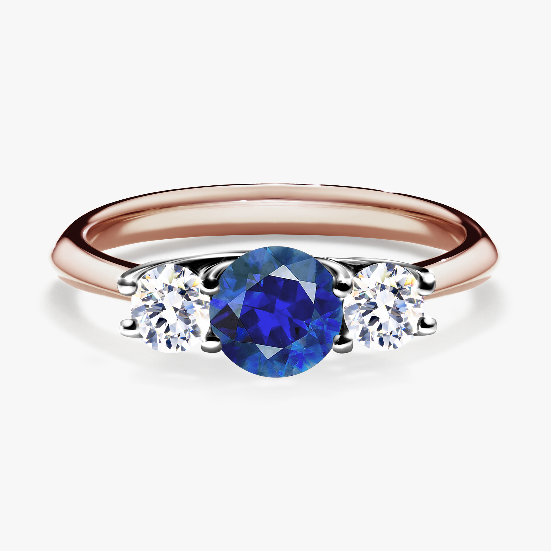 Pierścionek zaręczynowy My Honey z różowego złota z szafirem niebieskim 0,84ct
