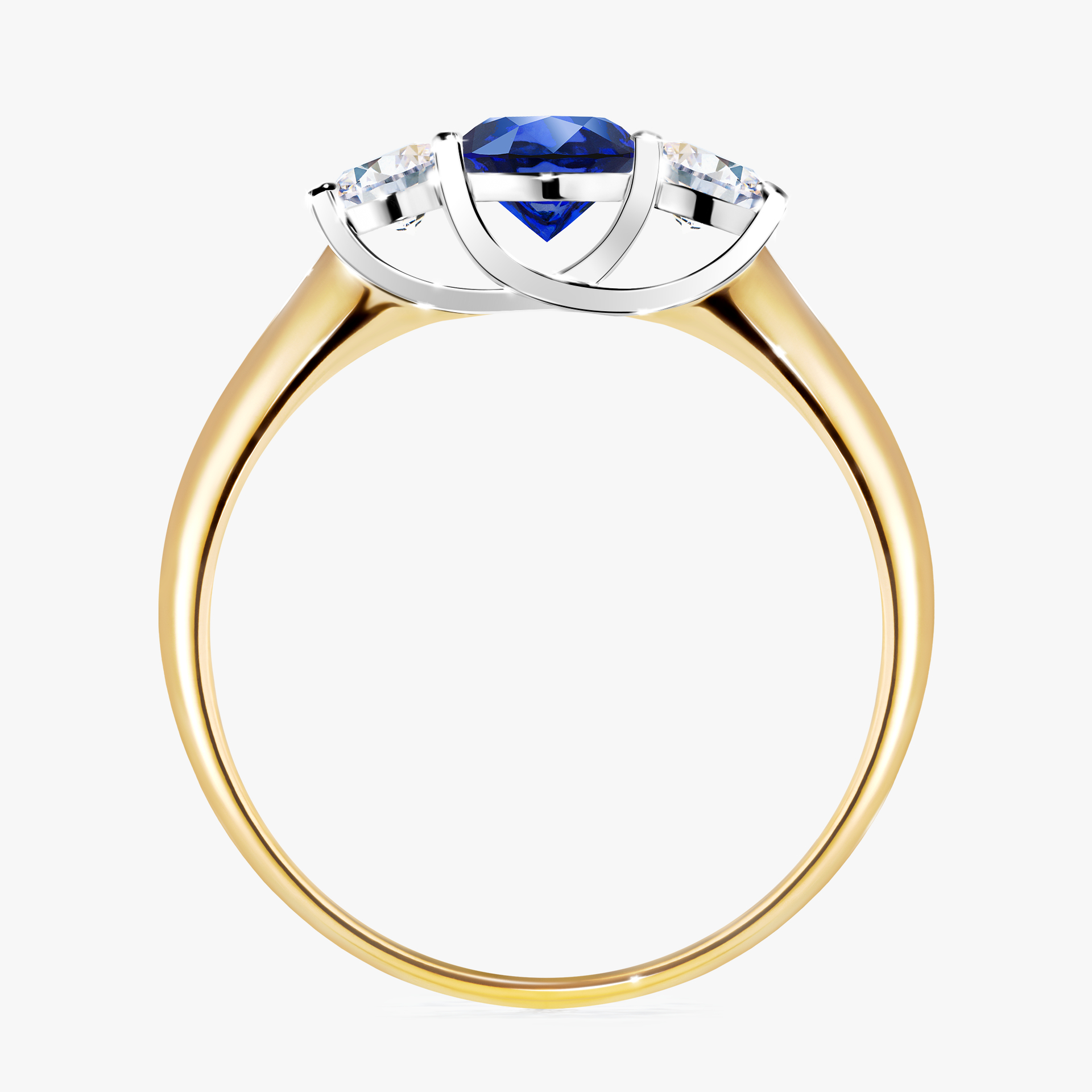 Pierścionek zaręczynowy My Honey z żółtego złota z szafirem niebieskim 0,84ct