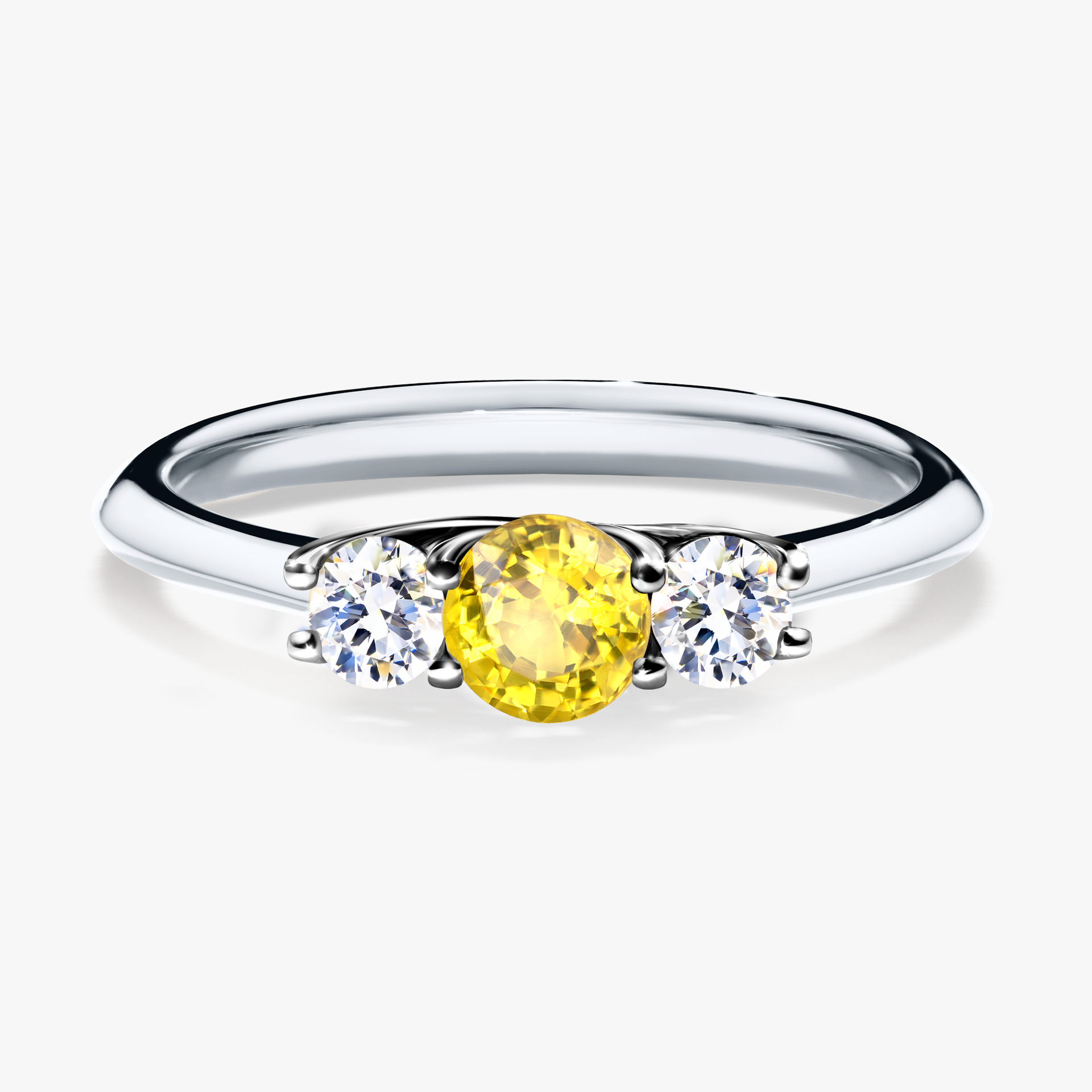 Pierścionek zaręczynowy My Honey z białego złota z szafirem żółtym 0,45ct