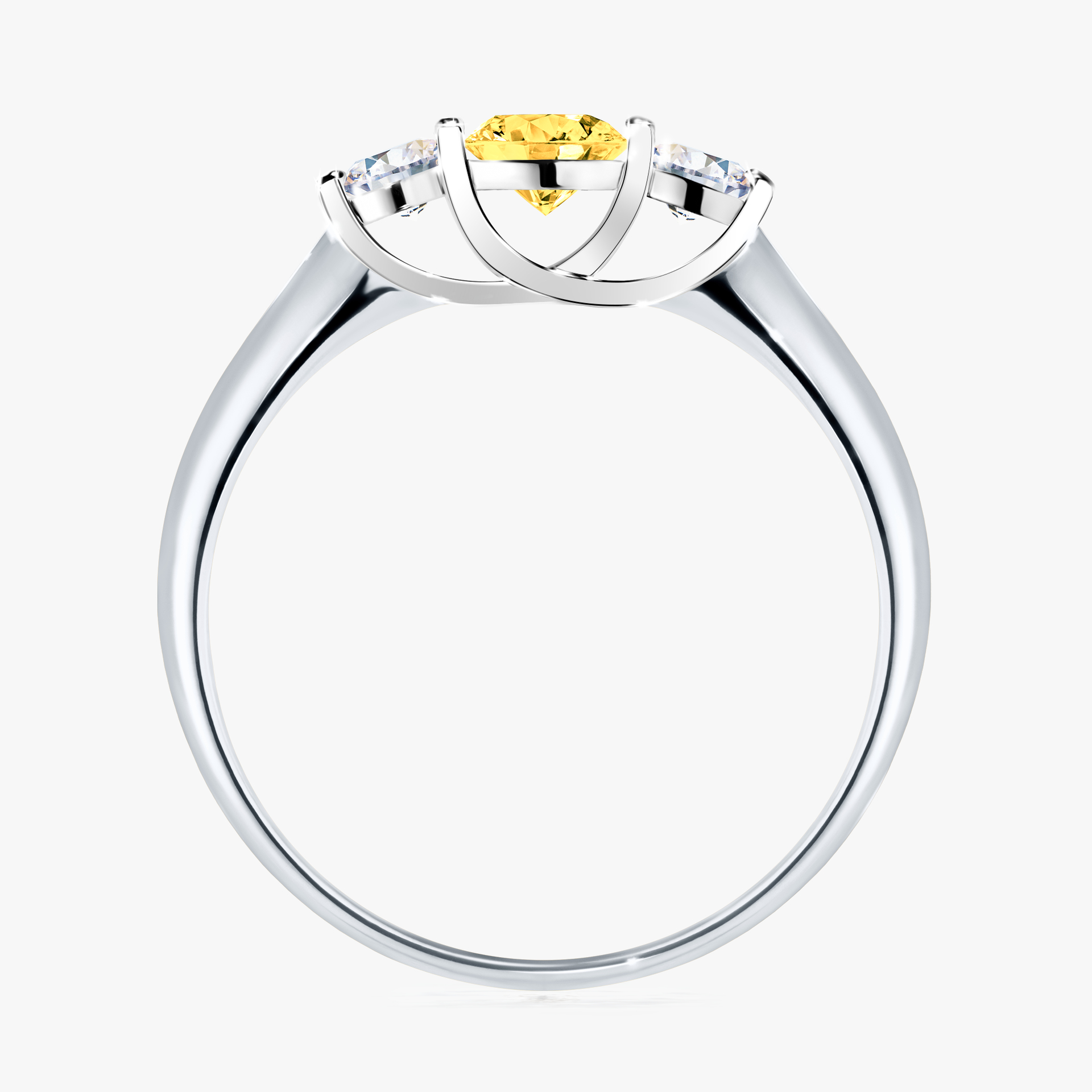 Pierścionek zaręczynowy My Honey z białego złota z szafirem żółtym 0,45ct