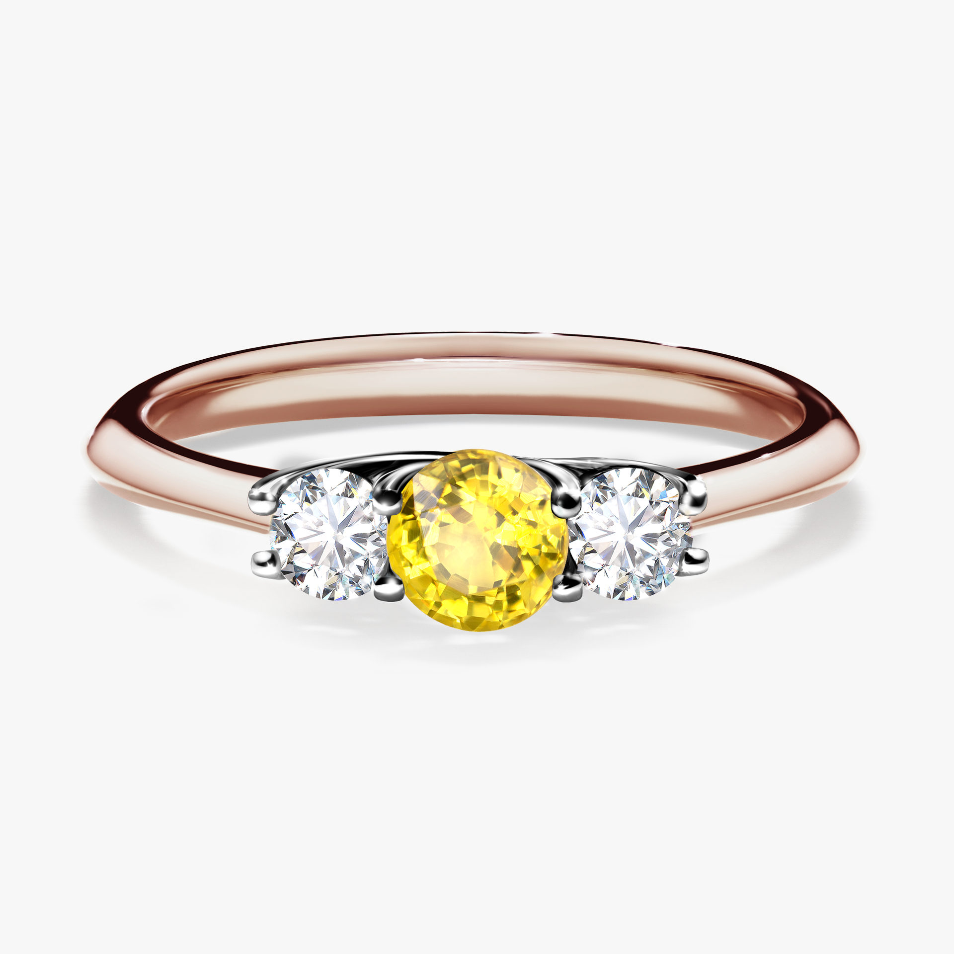Pierścionek zaręczynowy My Honey z różowego złota z szafirem żółtym 0,45ct
