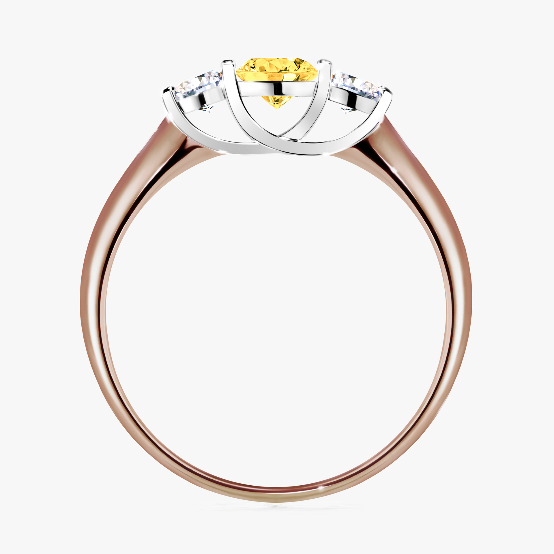 Pierścionek zaręczynowy My Honey z różowego złota z szafirem żółtym 0,45ct