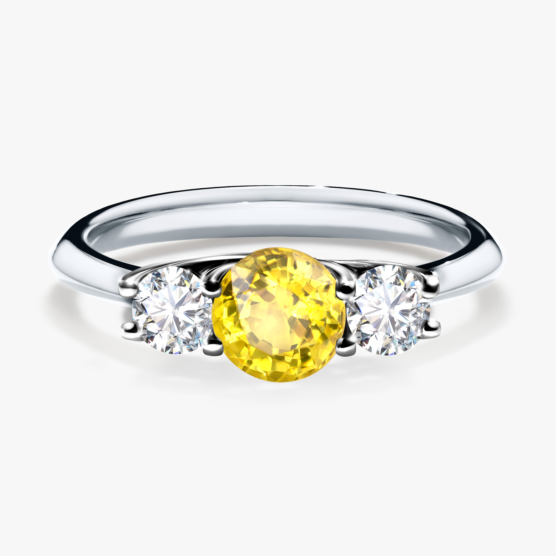 Pierścionek zaręczynowy My Honey z białego złota z szafirem żółtym 0,84ct