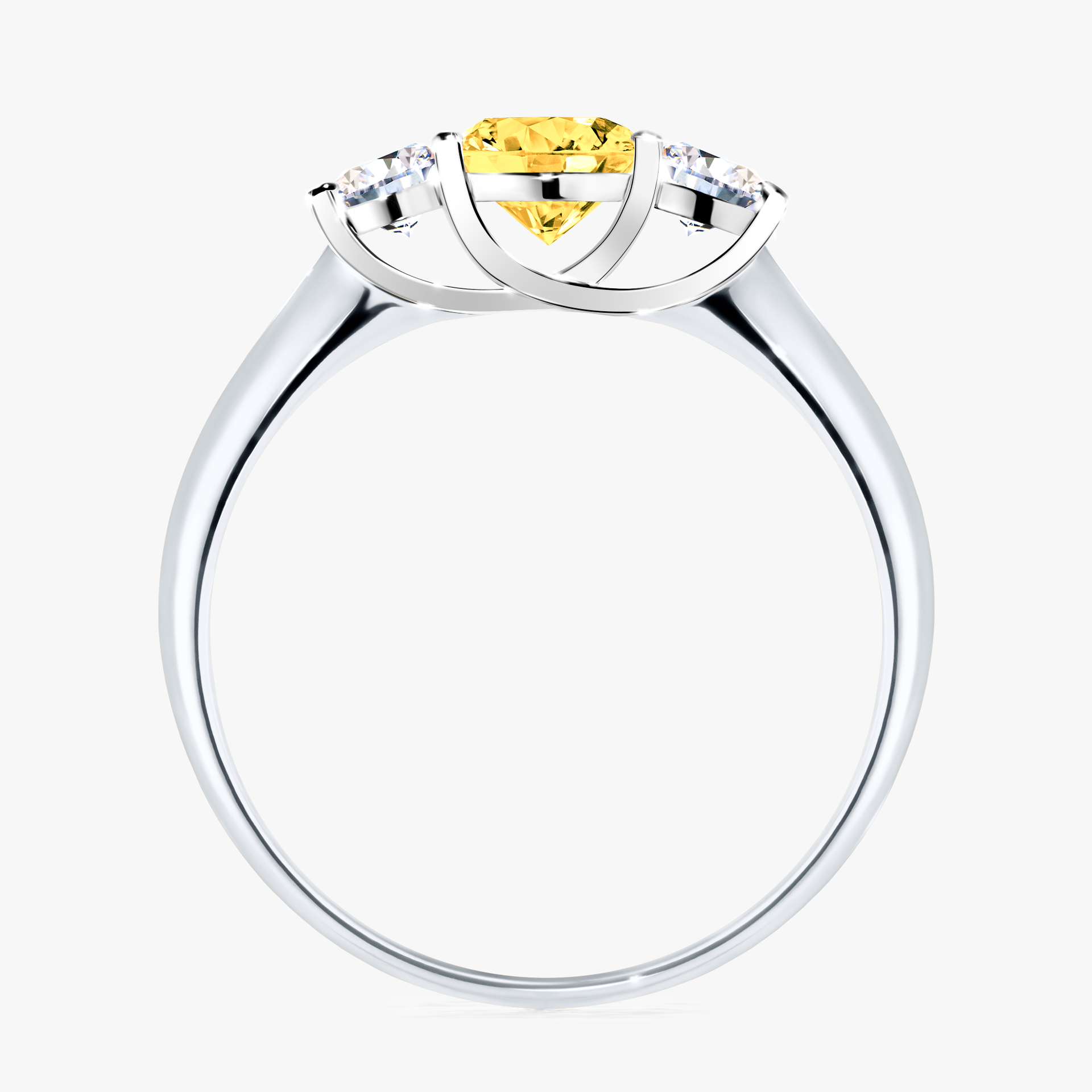 Pierścionek zaręczynowy My Honey z białego złota z szafirem żółtym 0,84ct